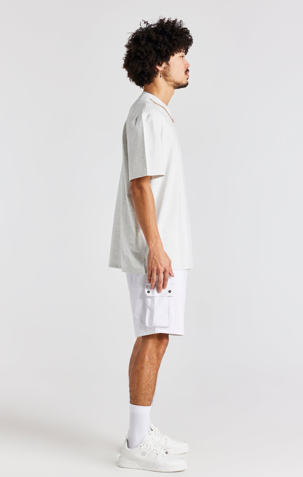 Snow Marl Oversized Chain T-Shirt (6)