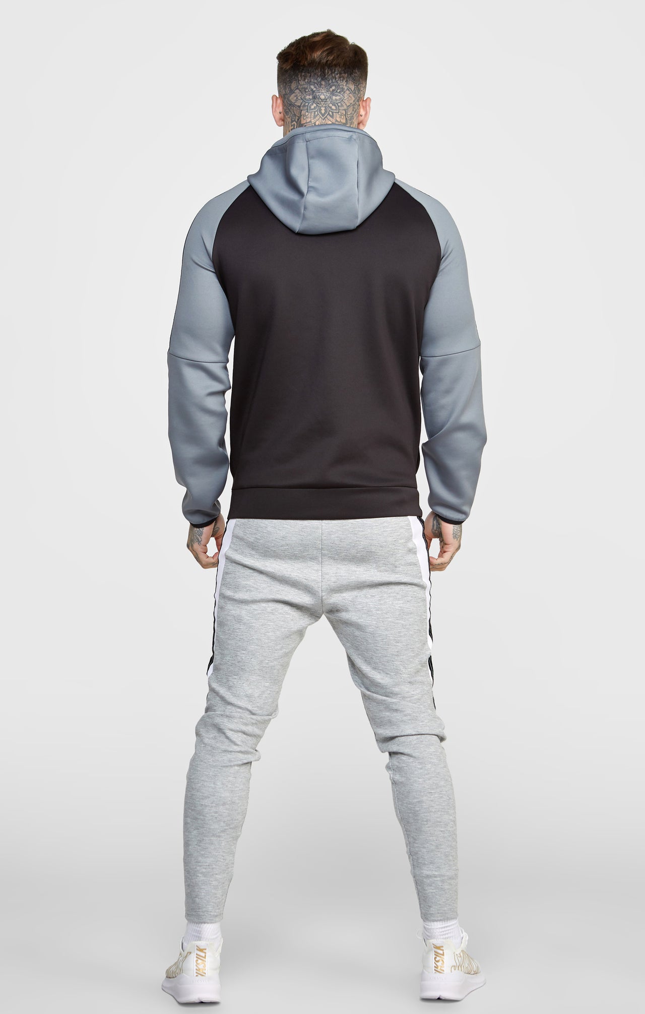 Grey Taped Zip Thru Track Top (4)