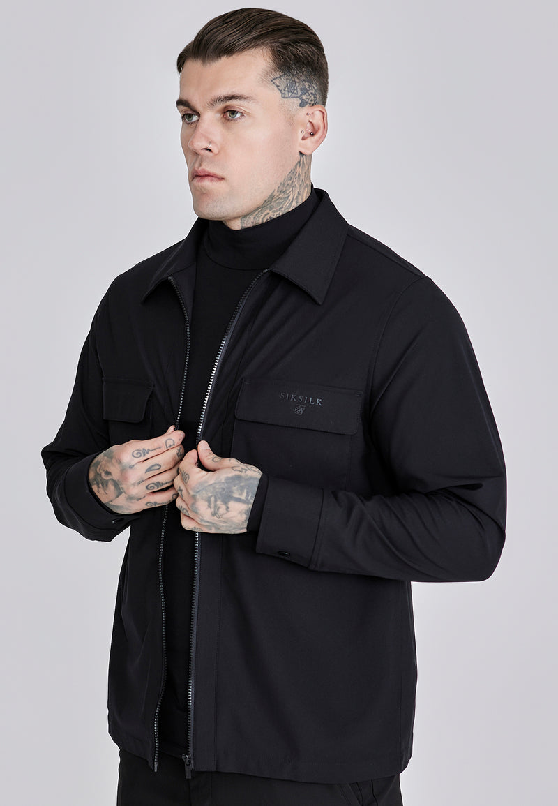 Black Utility Overshirt