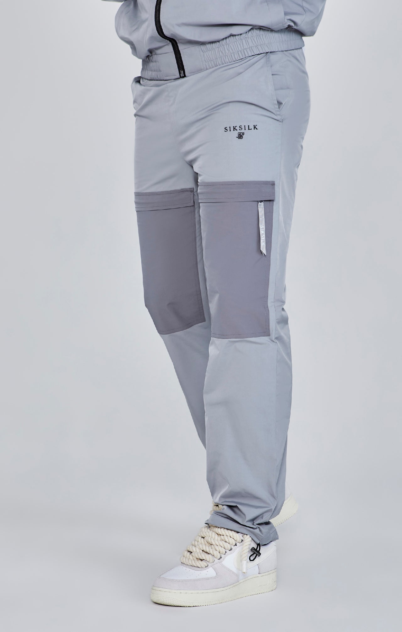 Grey Cut And Sew Joggers