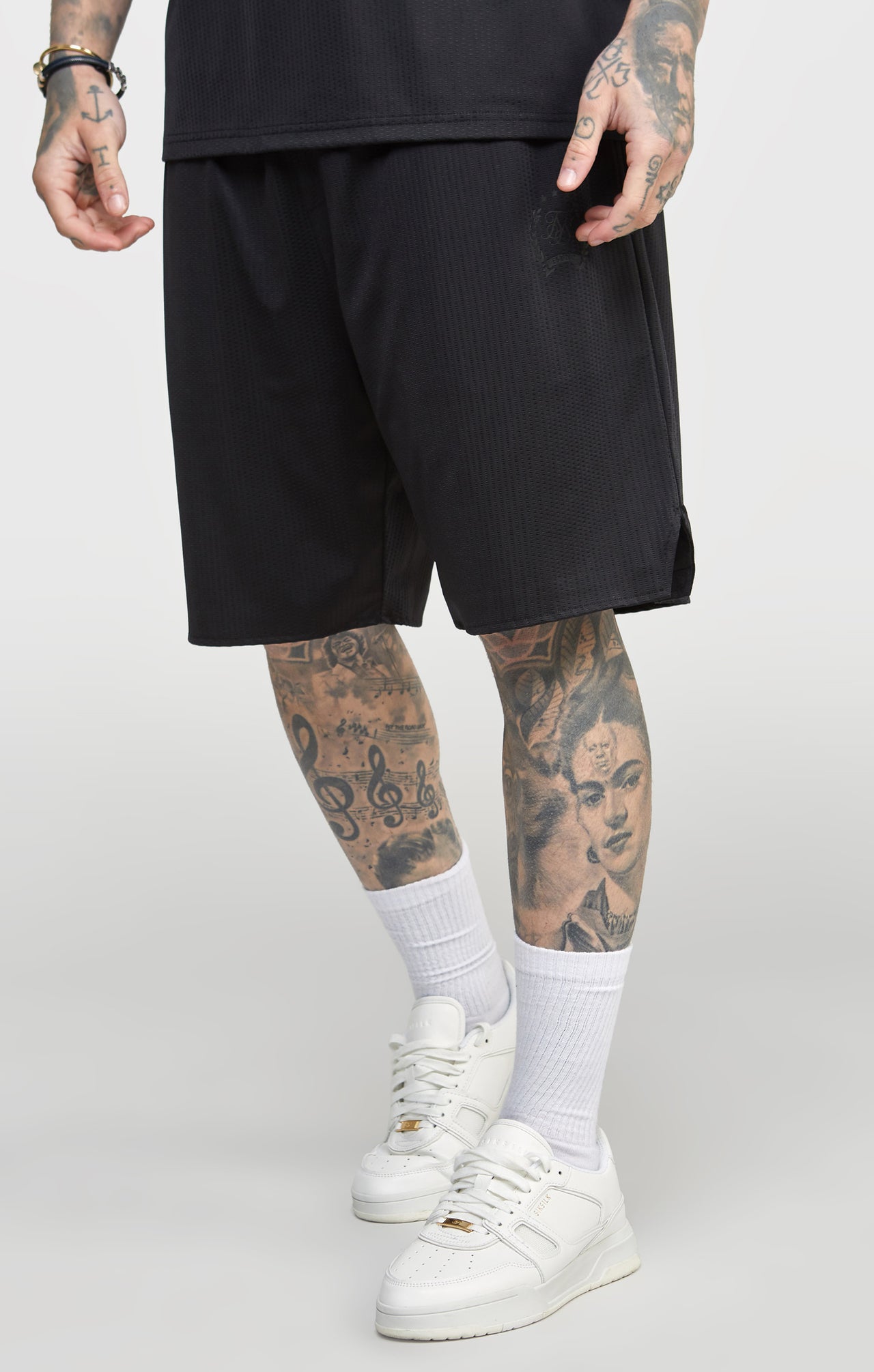 Black Mesh Loose Fit Short