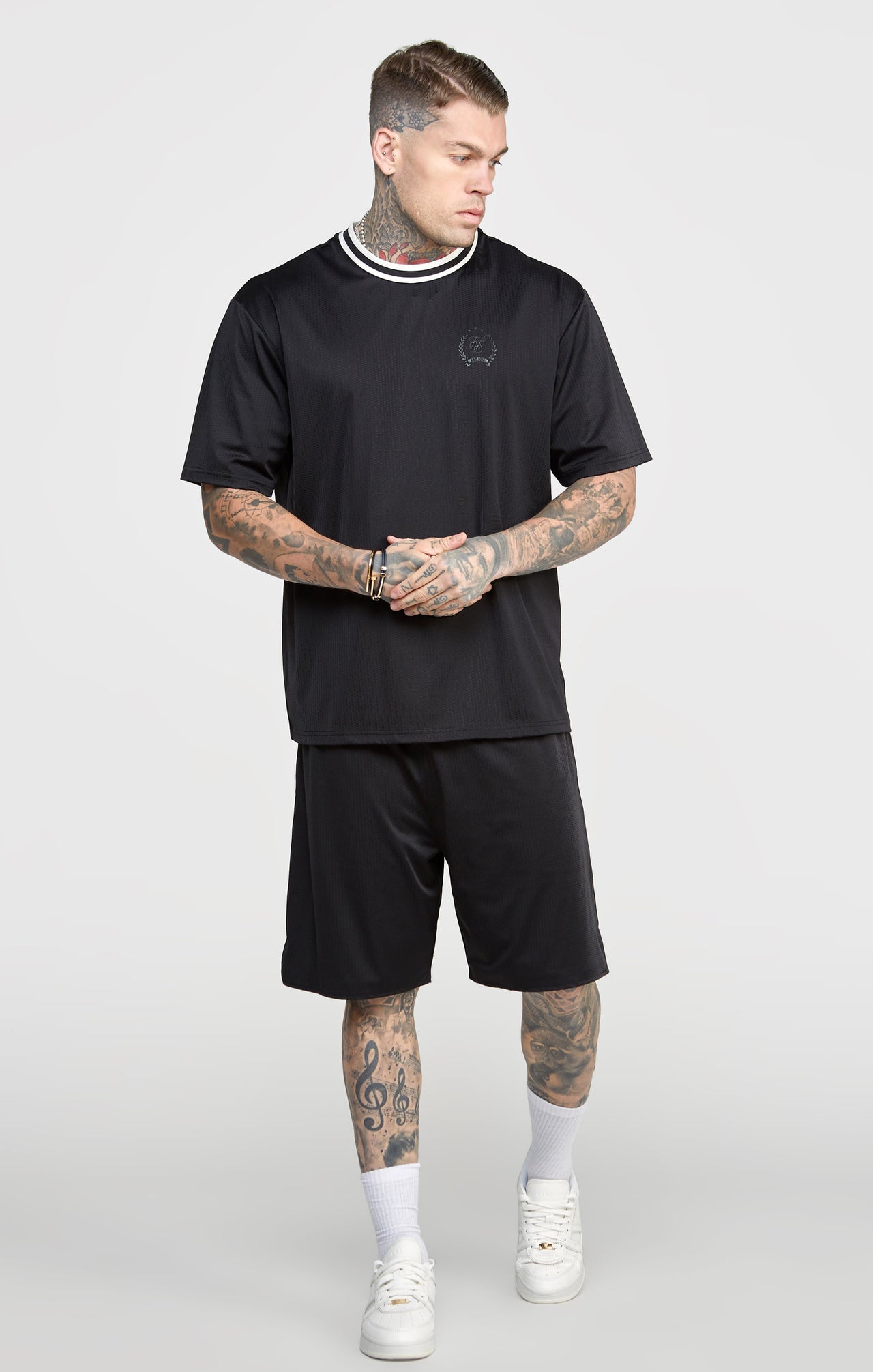 Black Mesh Loose Fit Short (2)