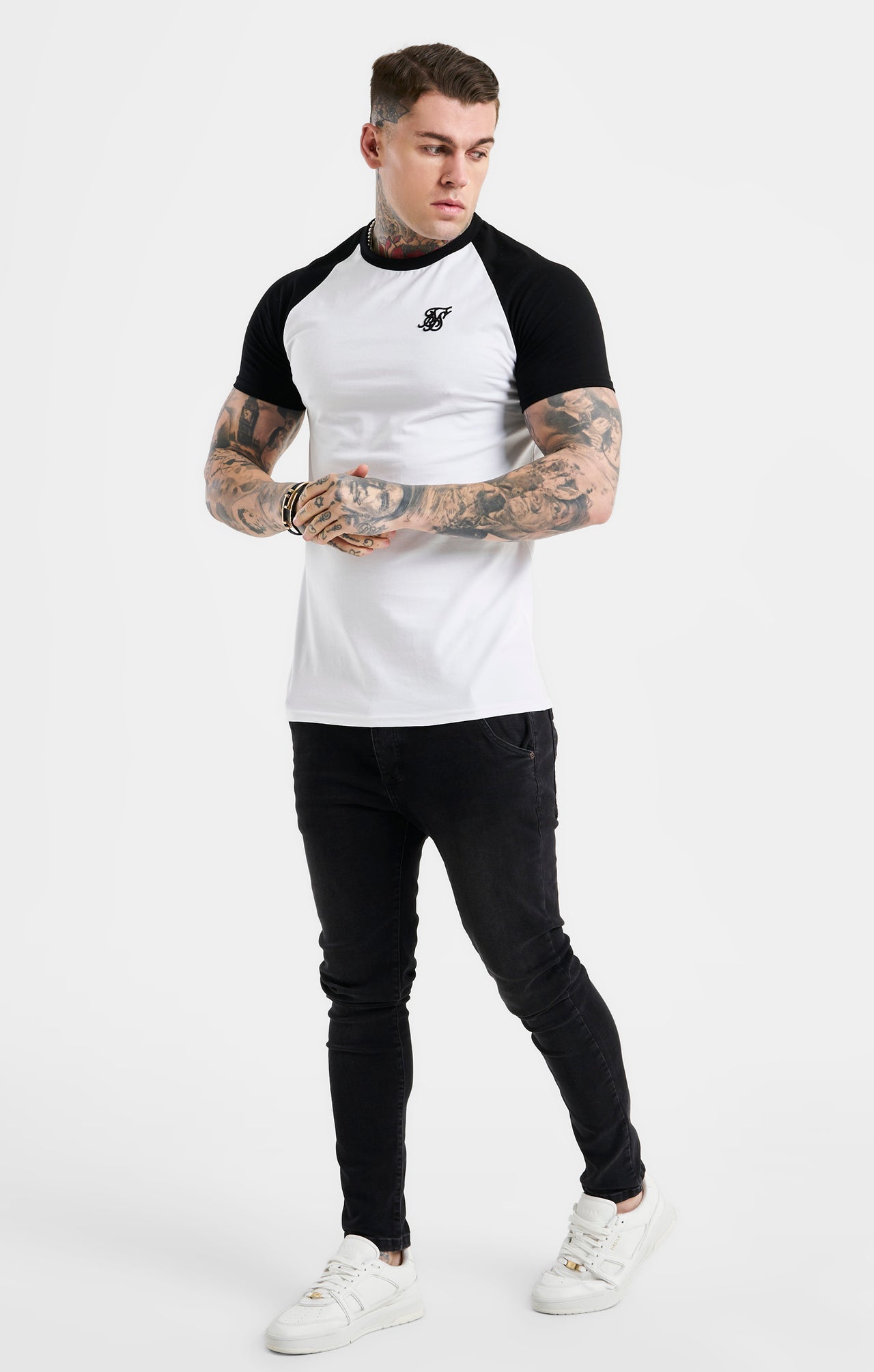 White Raglan Muscle Fit T-Shirt (3)