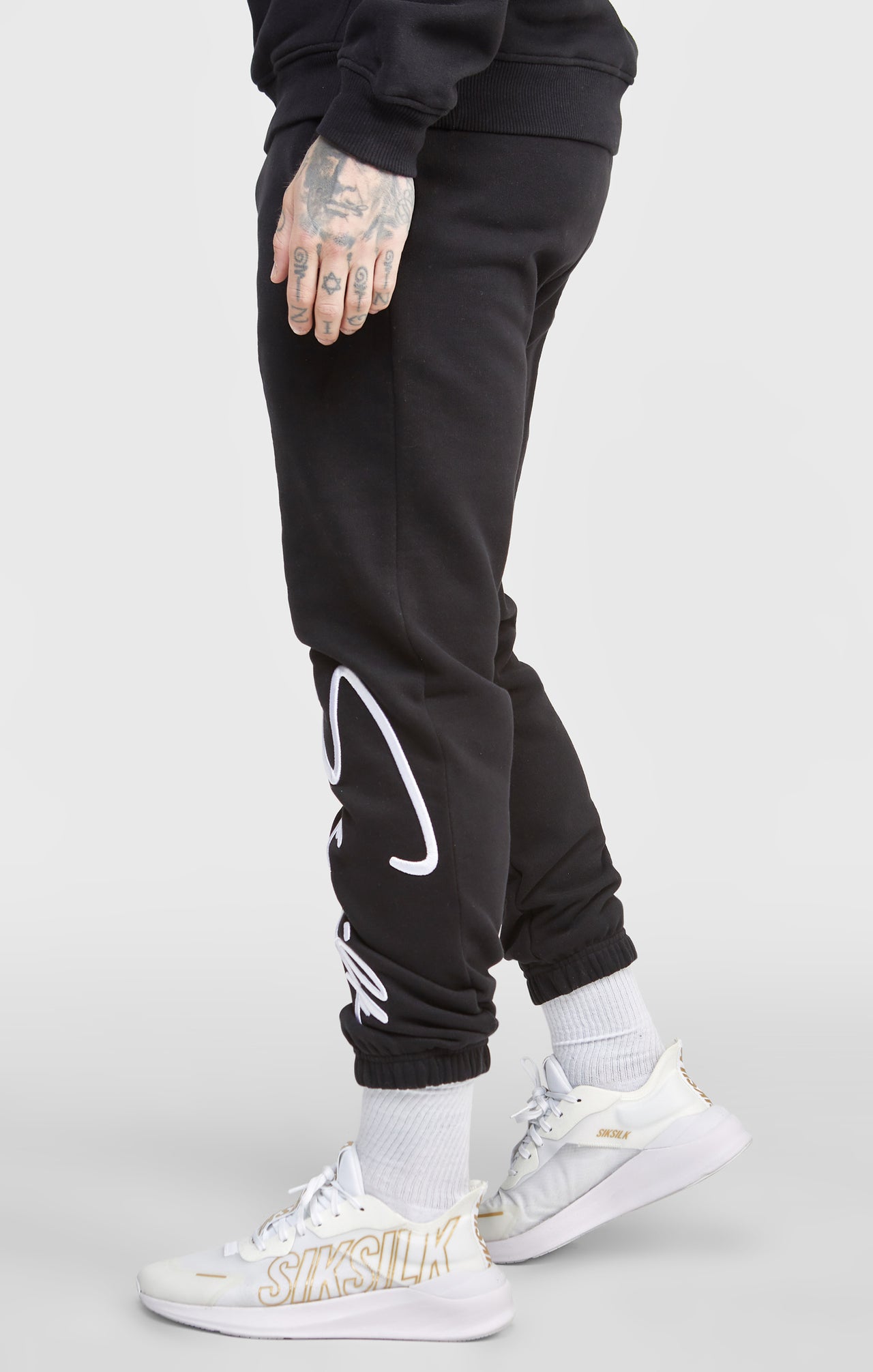 Black Script Embroidery Jogger (1)