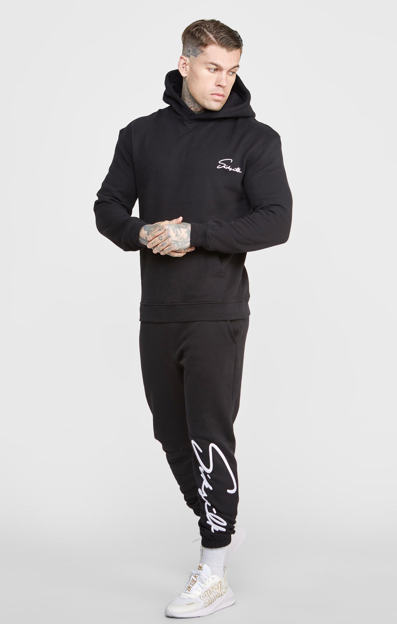 Black Script Embroidery Jogger (2)
