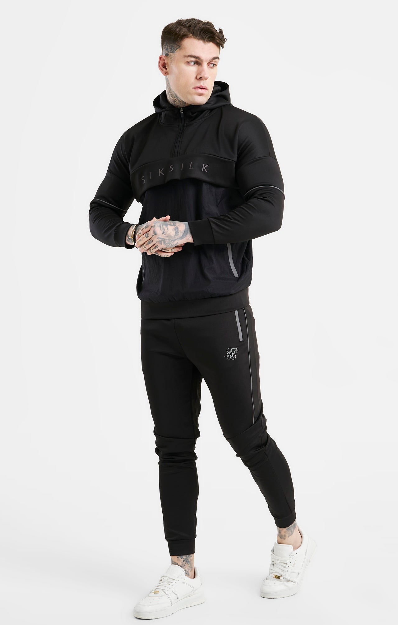 Black Panelled Hoodie (3)