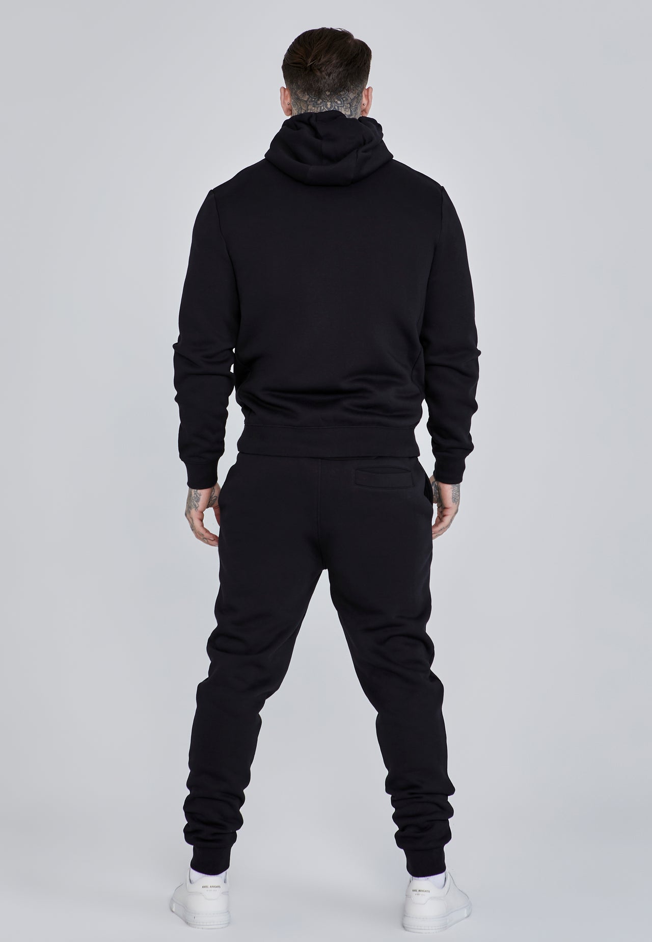 Black Essential Zip Through Funnel Hoodie (4)