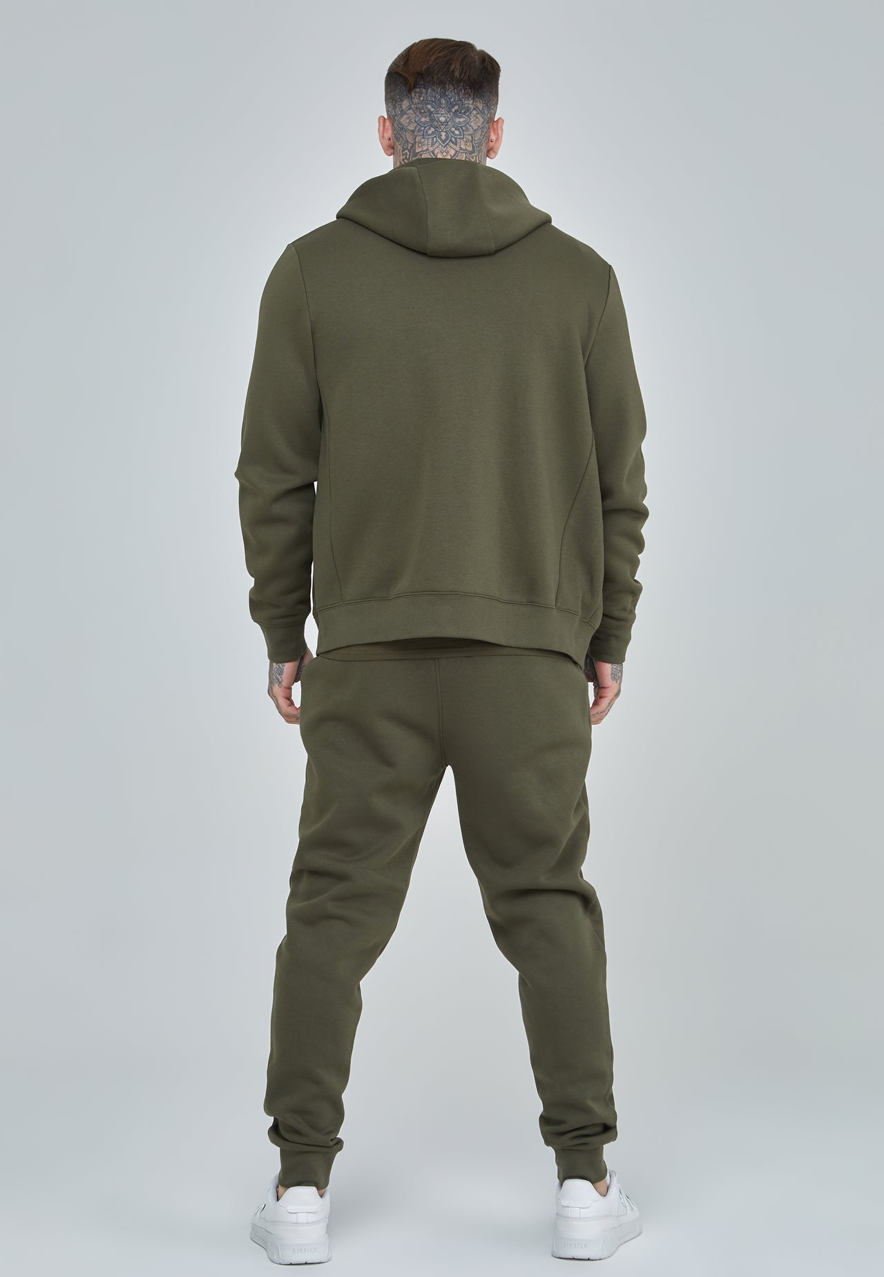 Khaki Essential Zip Through Funnel Hoodie (4)