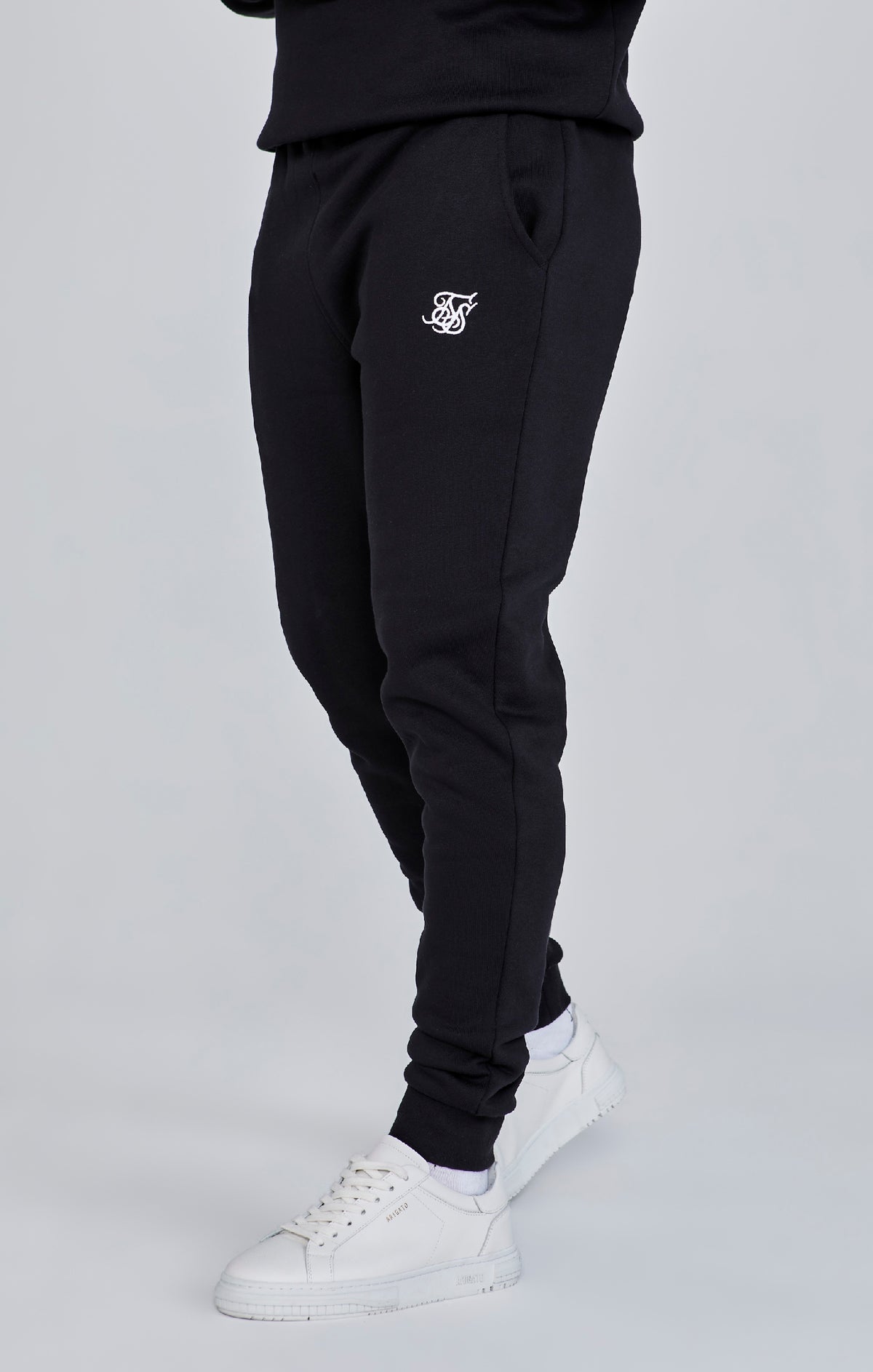 SikSilk Men's Black Essential Cuffed Jogger | SikSilk UK