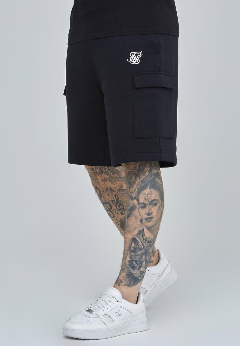 Black Essentials Cargo Shorts
