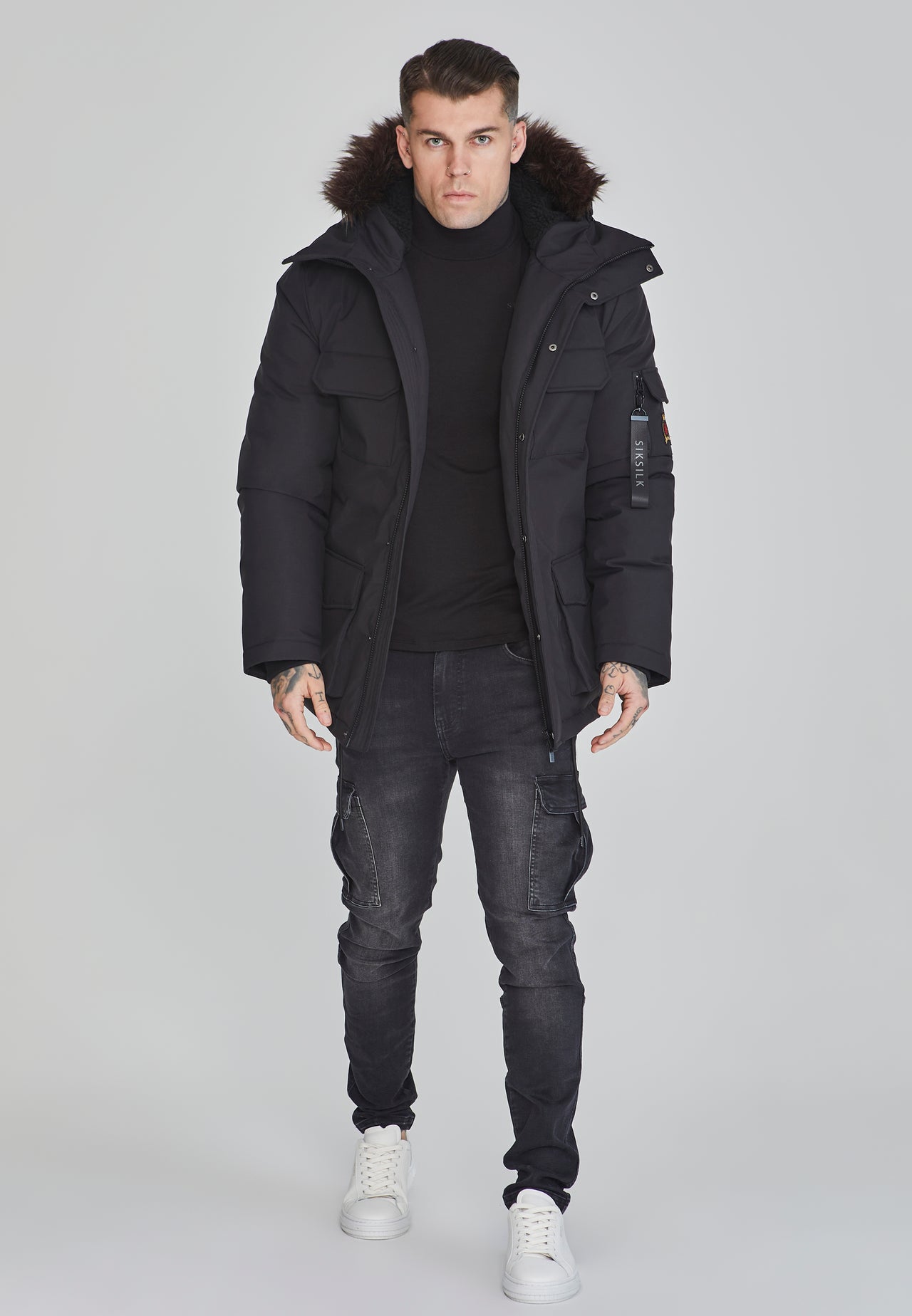 Hood Chaqueta Sik Silk Hombre Sik Silk Trainers Parka SikSilk Para