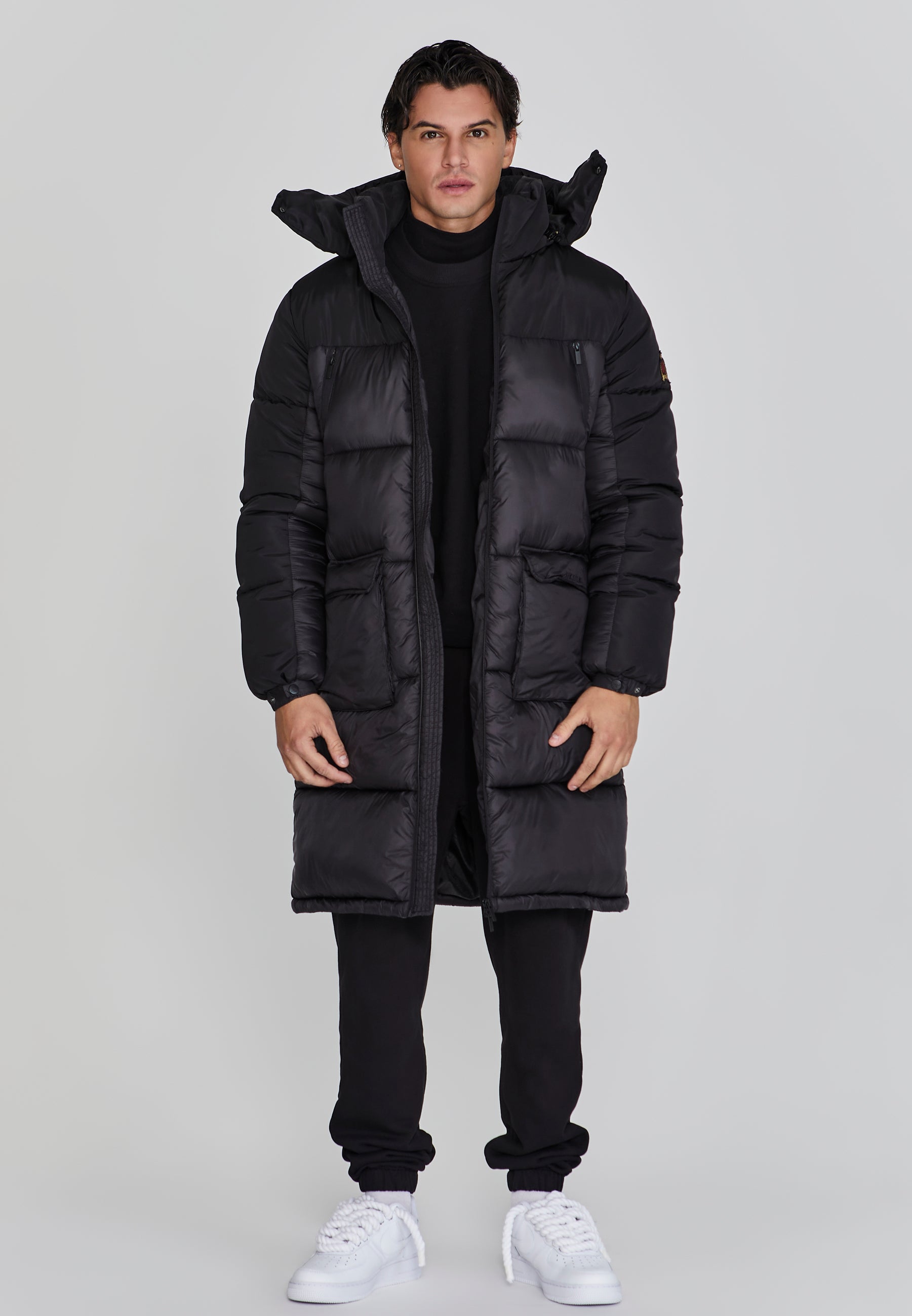 SikSilk Men's Black Puffer Coat | SikSilk IE