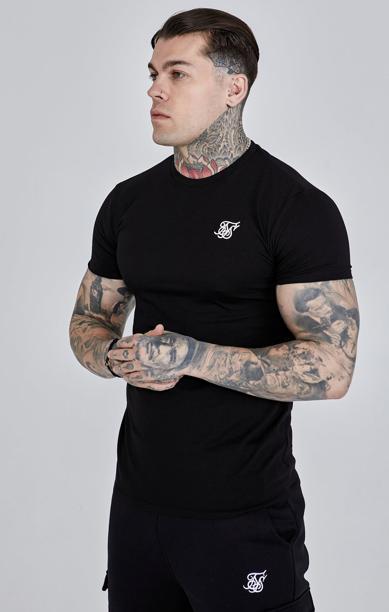 Black Essential Short Sleeve Muscle Fit T-Shirt