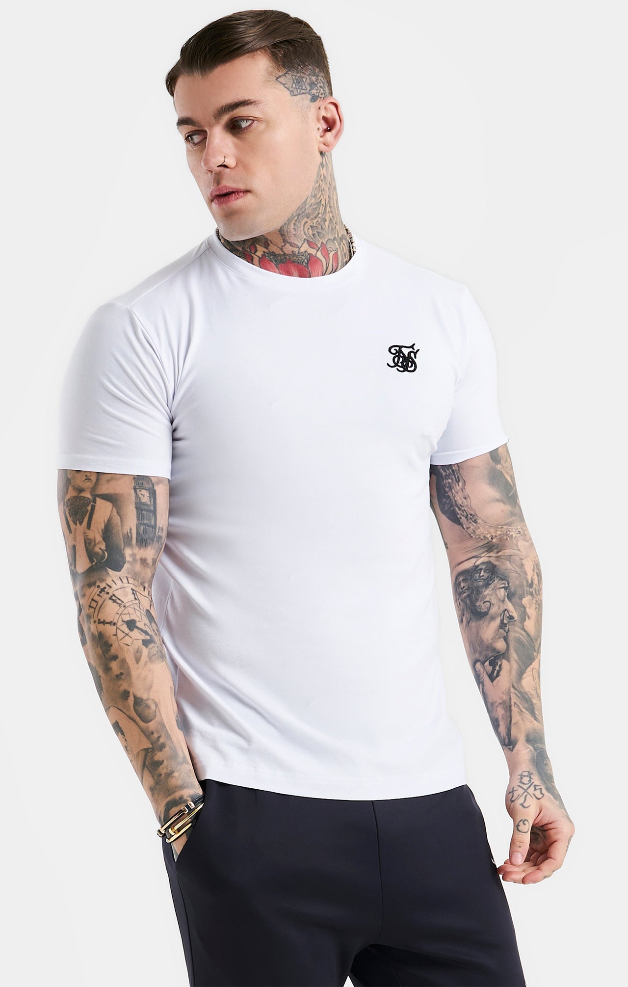 White Essential Short Sleeve Muscle Fit T-Shirt