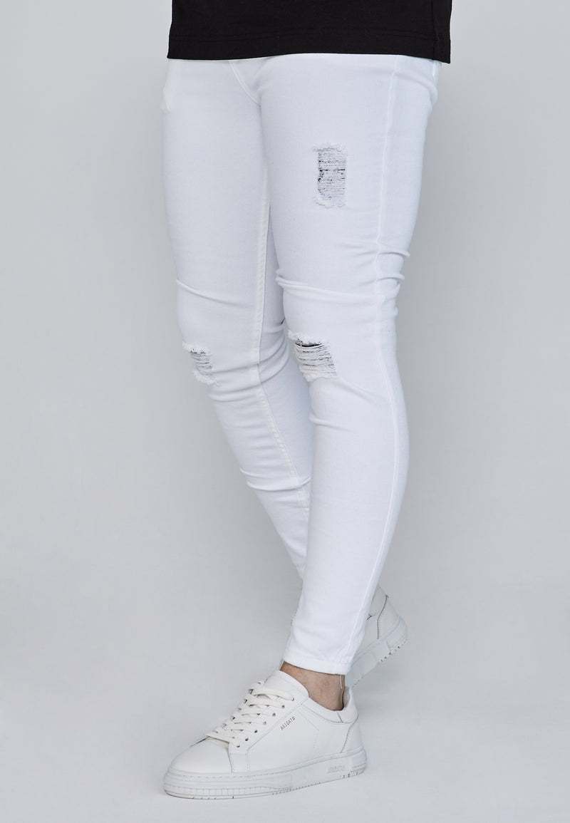 White Distressed Skinny Jeans