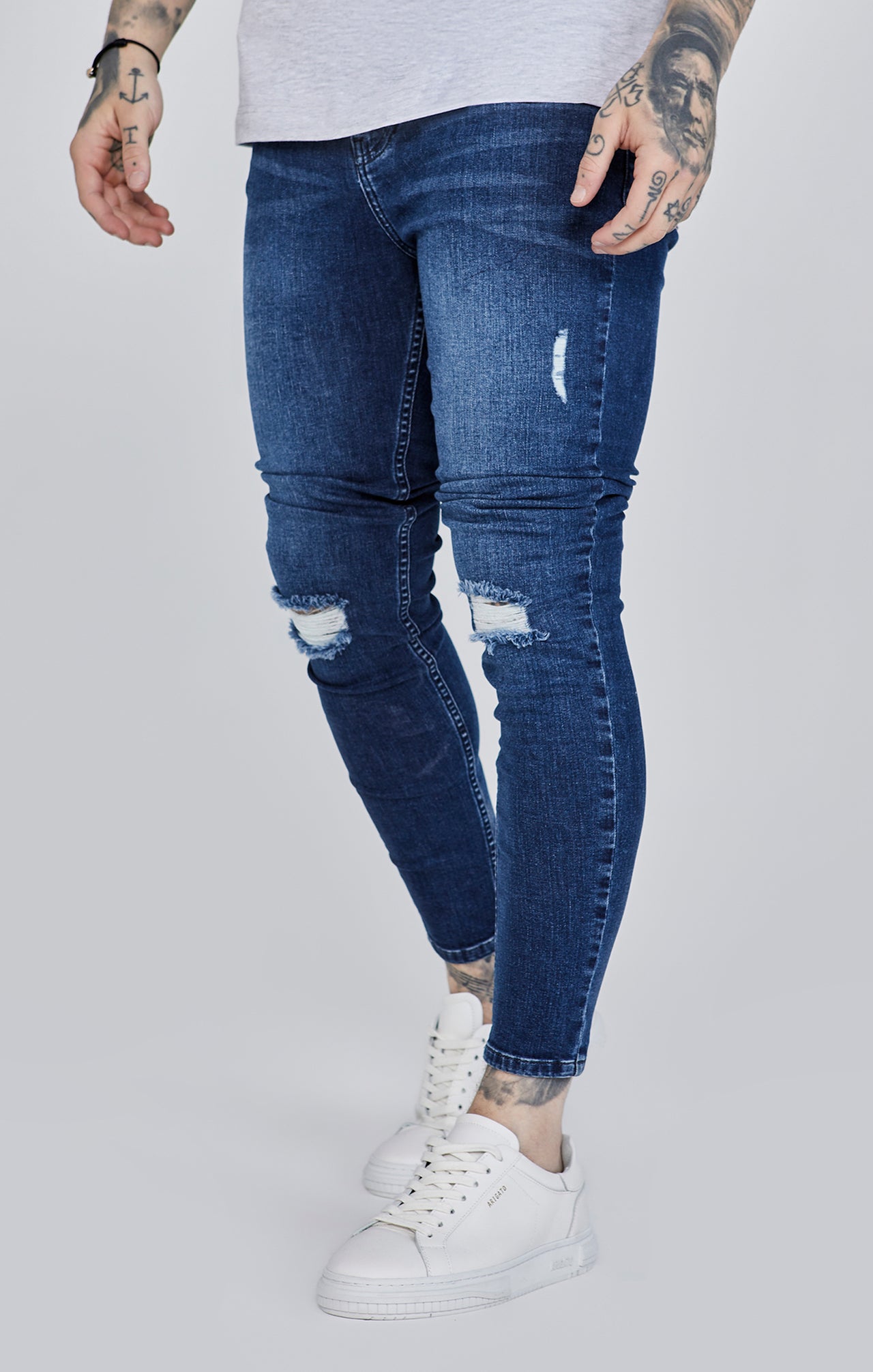 Blue Distressed Skinny Jeans