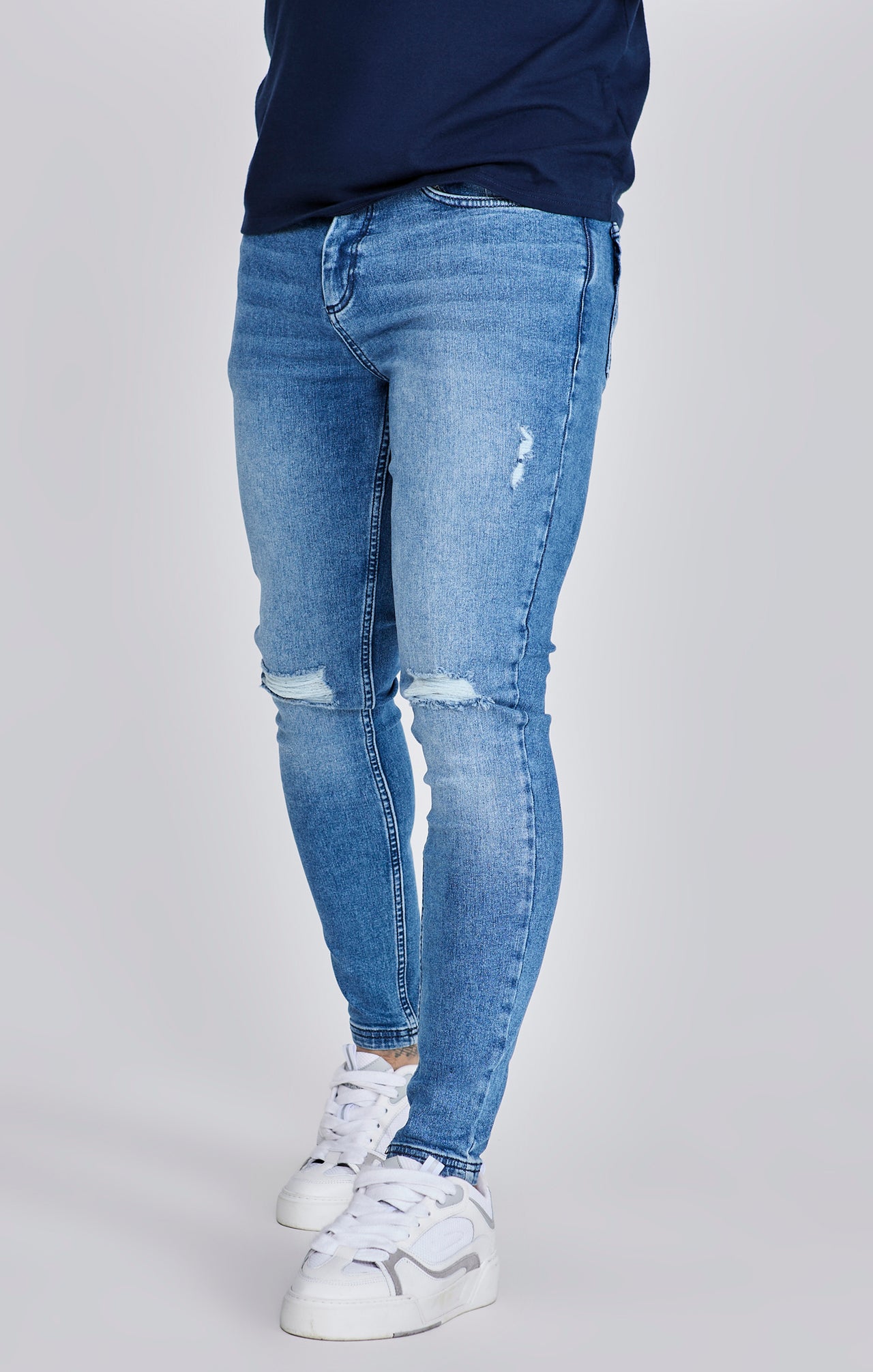 Blue Distressed Skinny Jeans