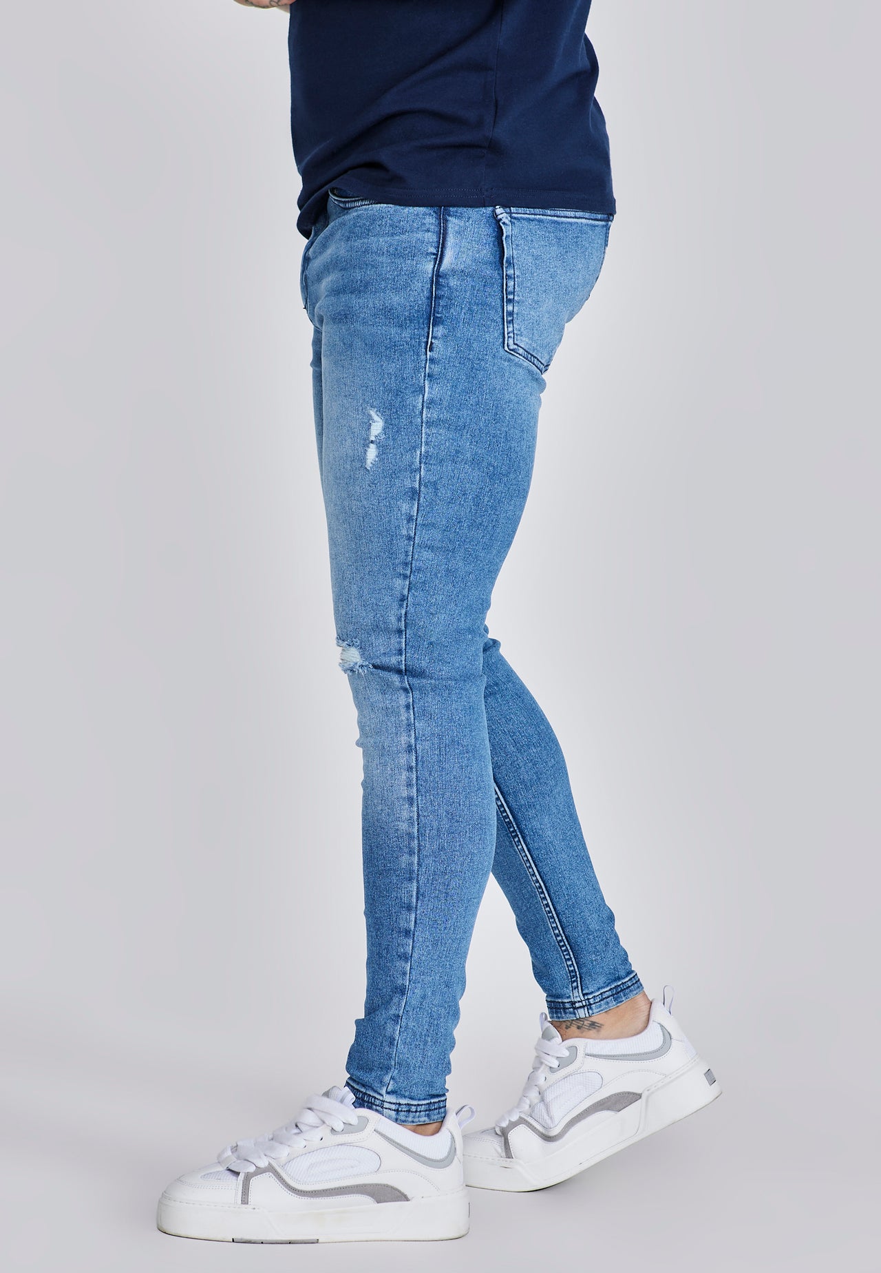 Blue Distressed Skinny Jeans (1)