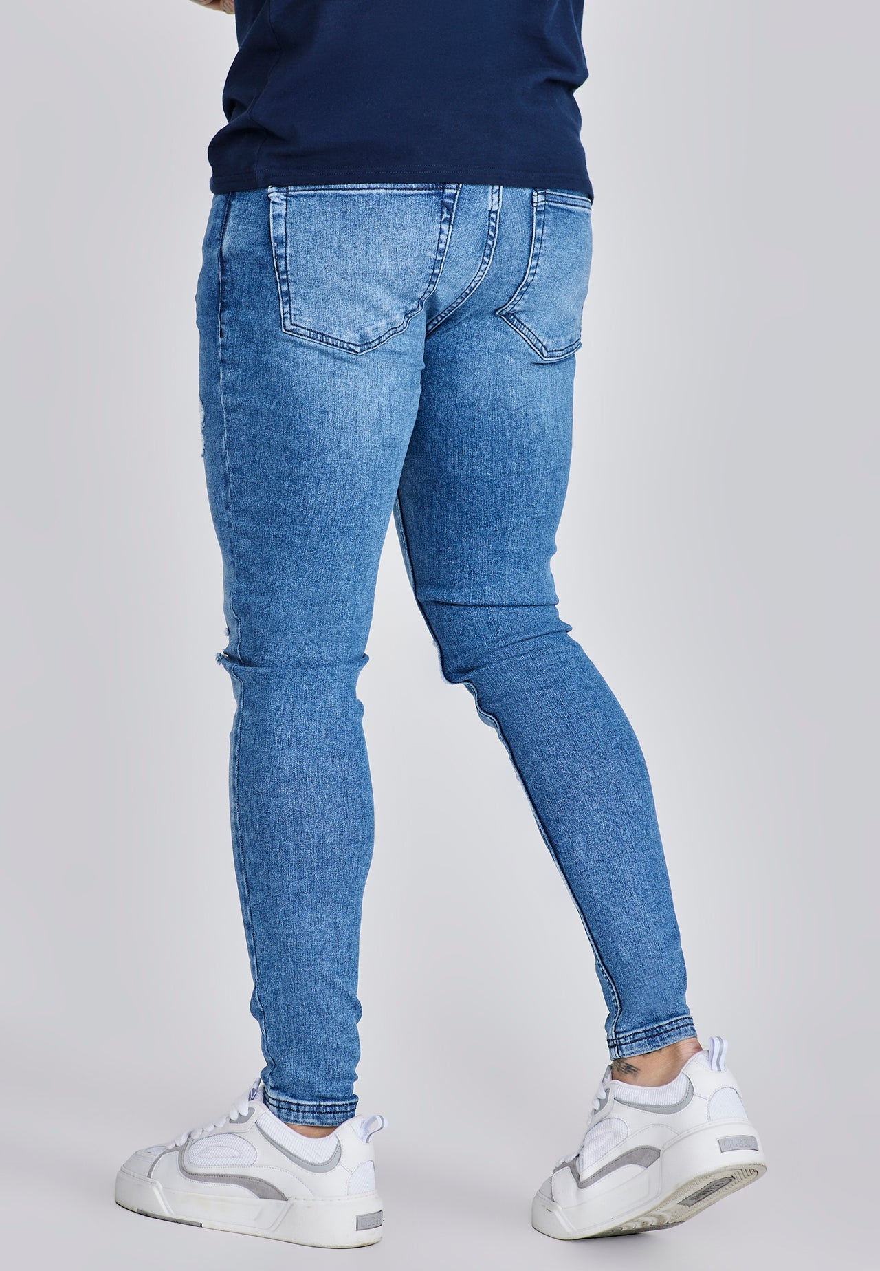 Blue Distressed Skinny Jeans (2)