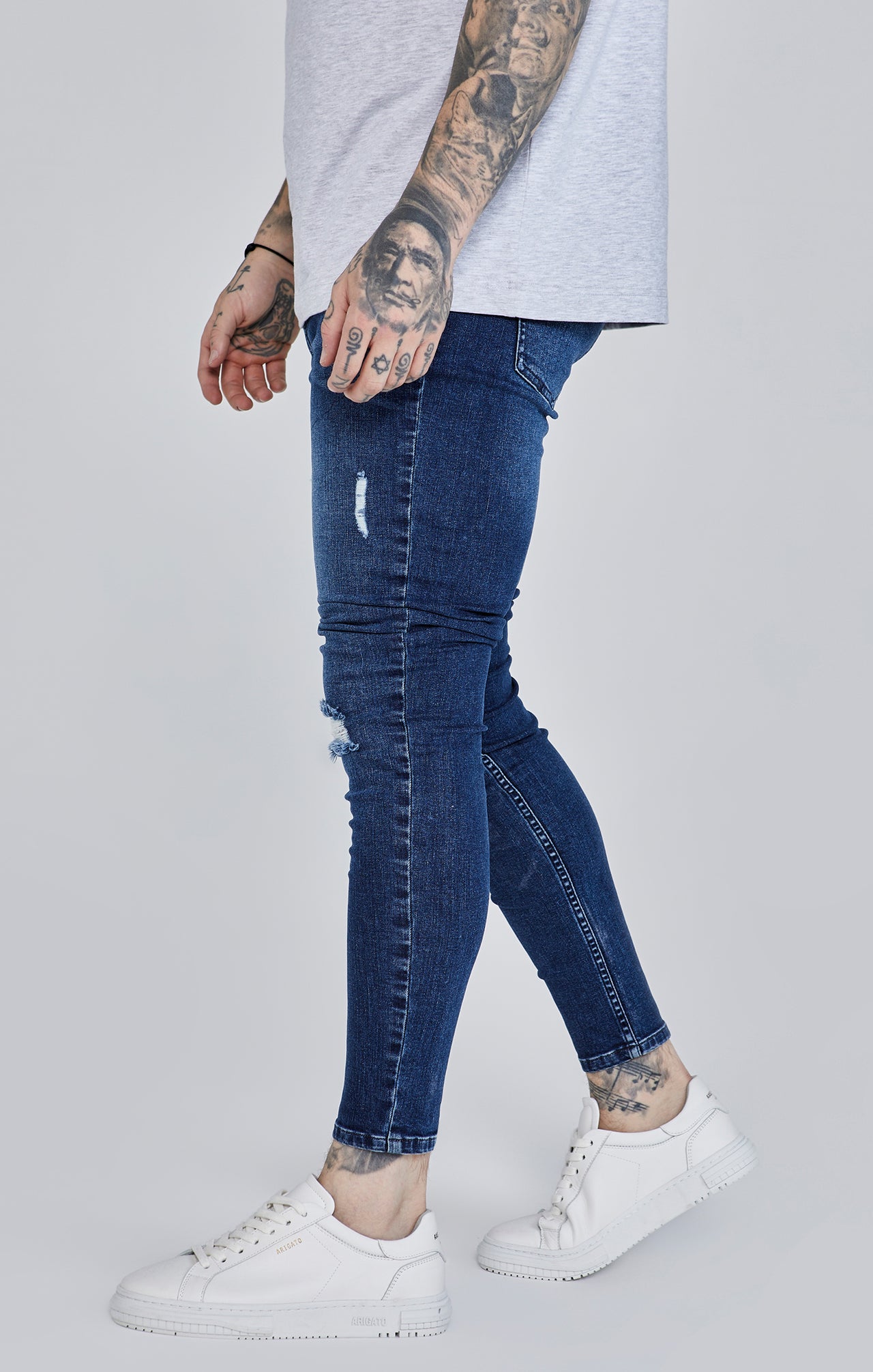 Blue Distressed Skinny Jeans (2)