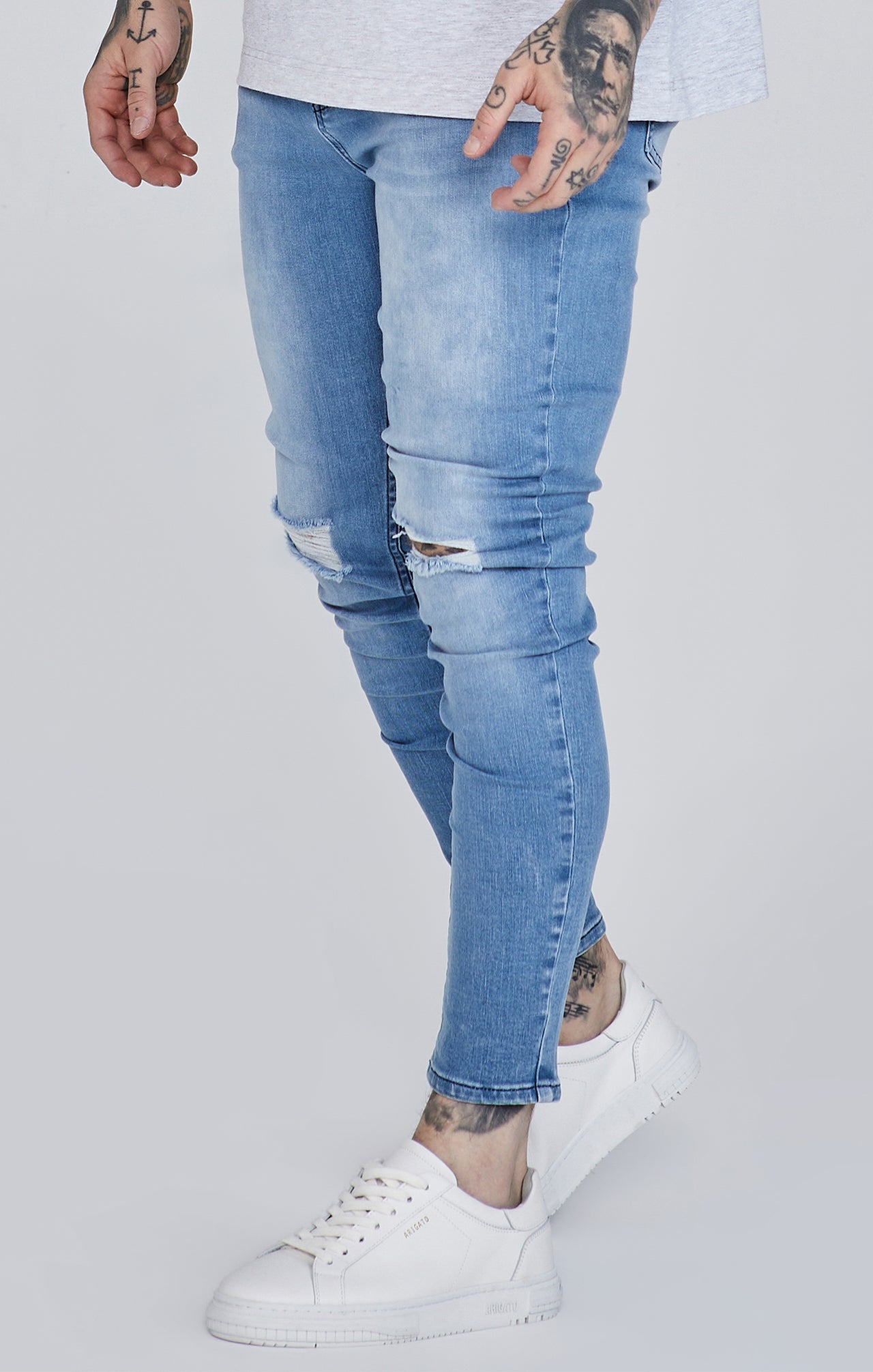 Blue Distressed Skinny Jeans