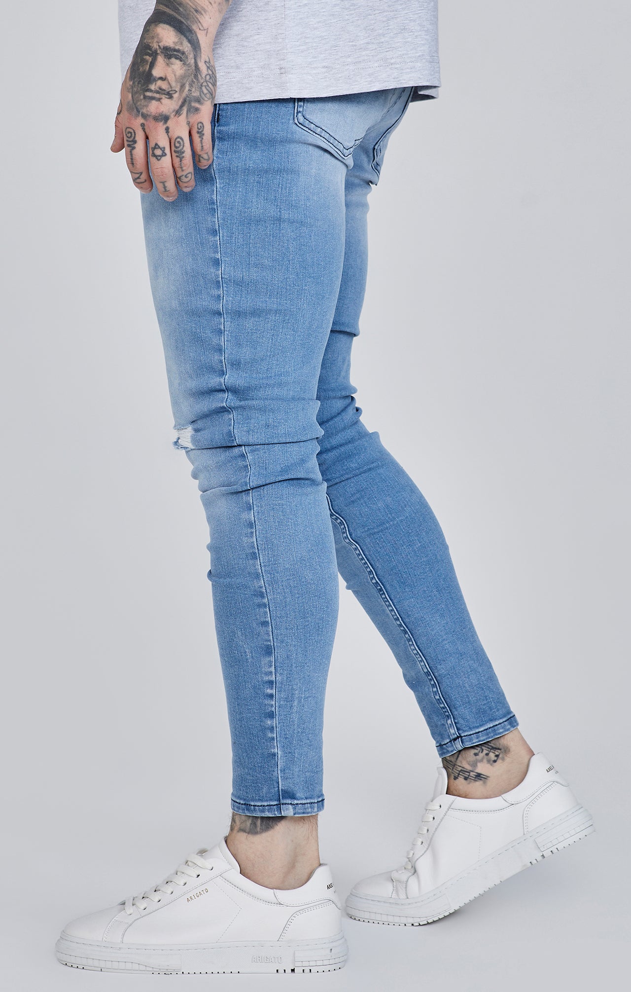 Blue Distressed Skinny Jeans (2)