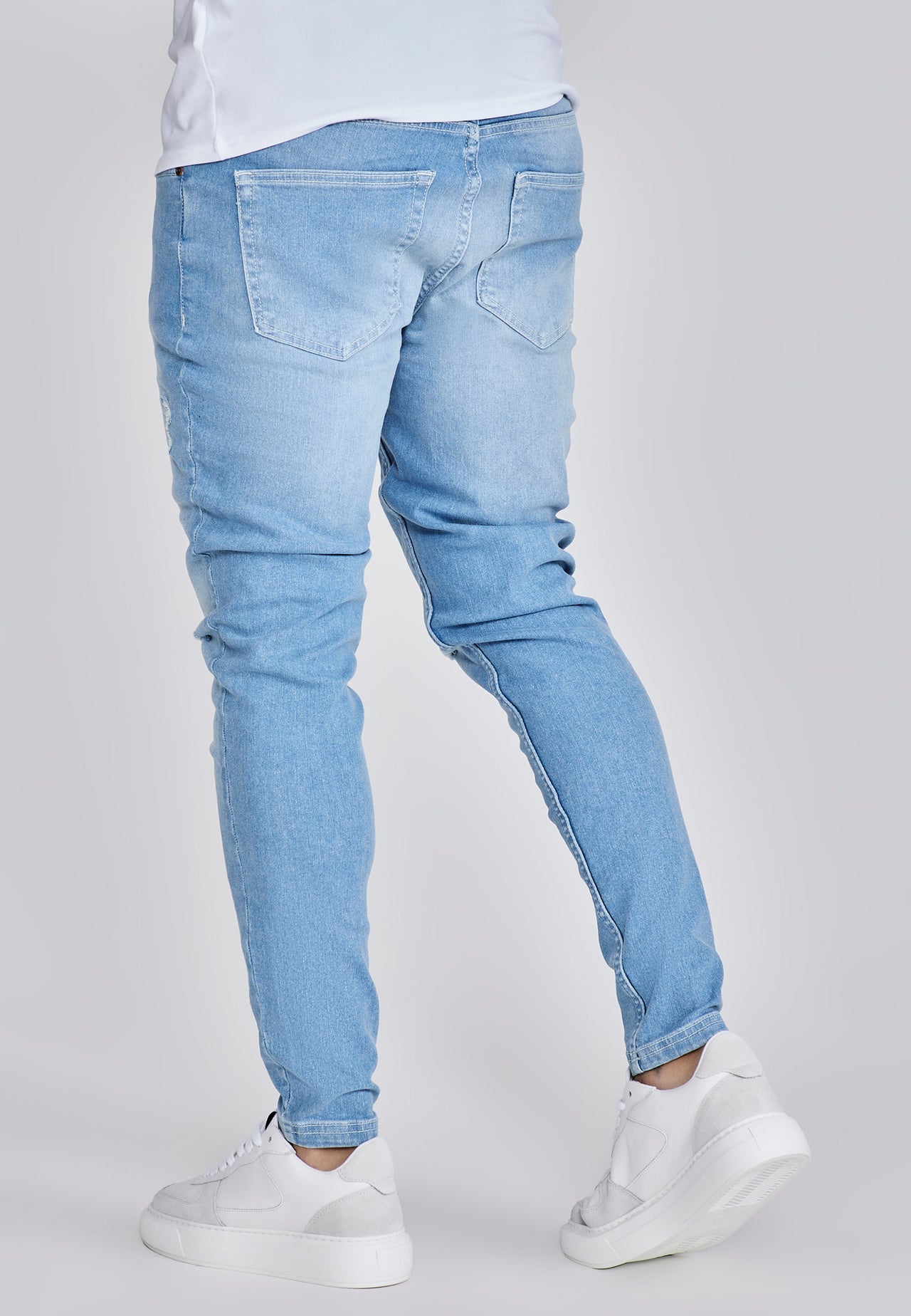 Blue Distressed Skinny Jeans (2)