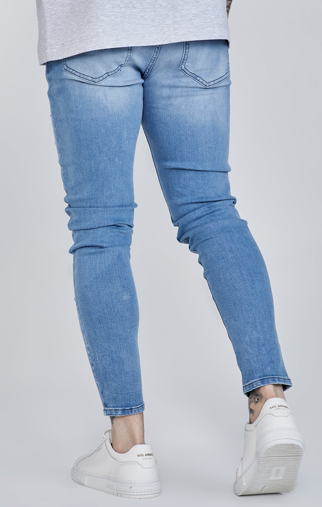 Blue Distressed Skinny Jeans (3)