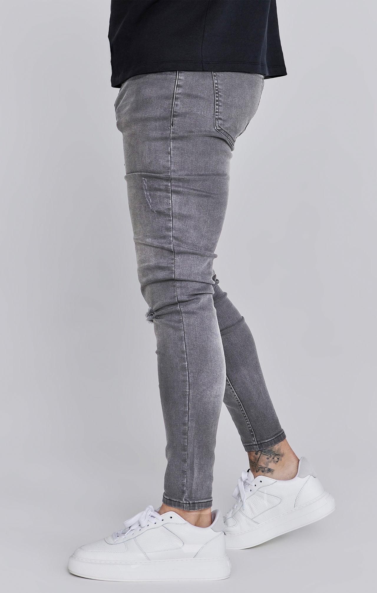 Grey Distressed Skinny Jeans (2)