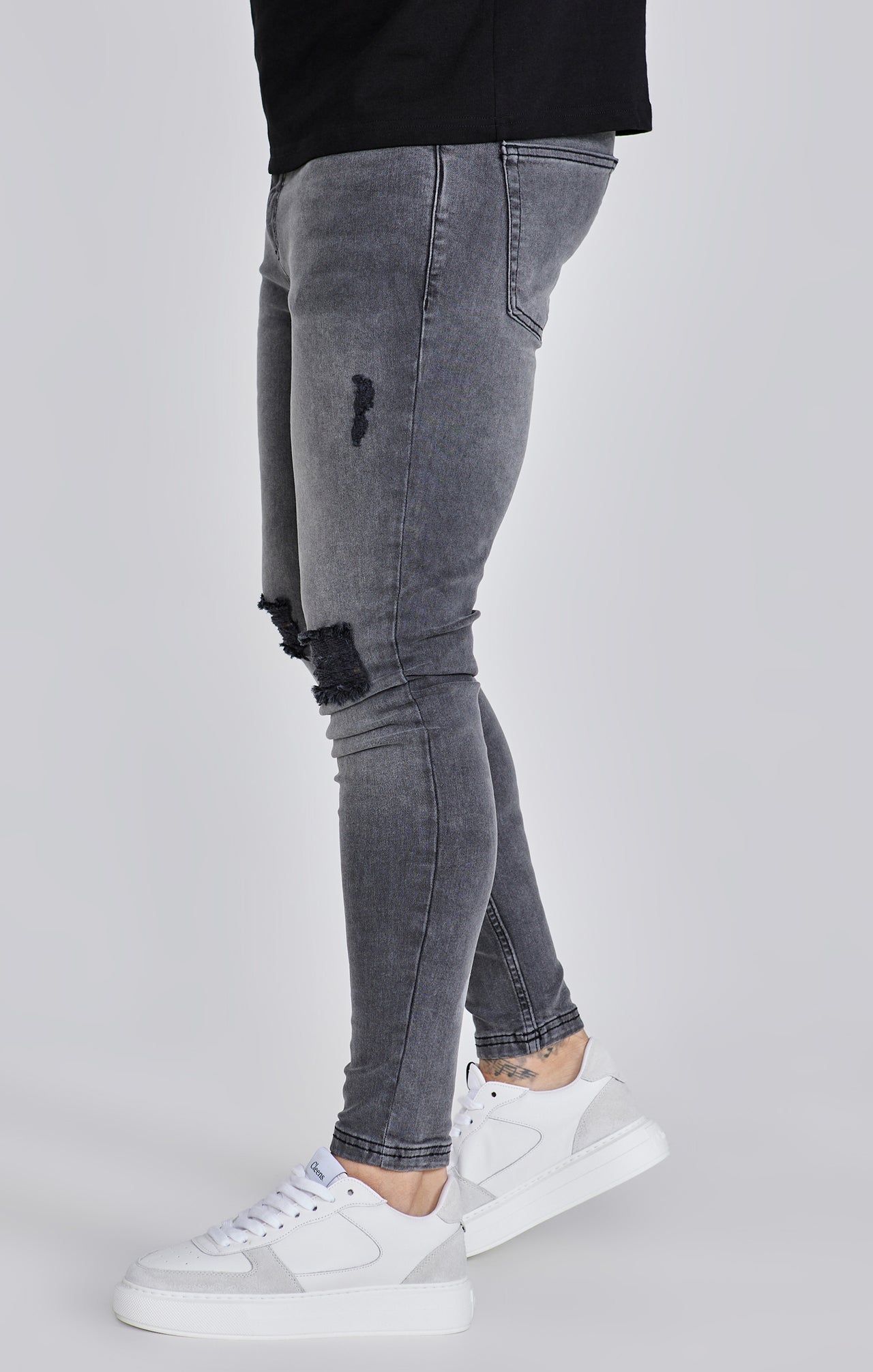 Grey Distressed Skinny Jeans (2)