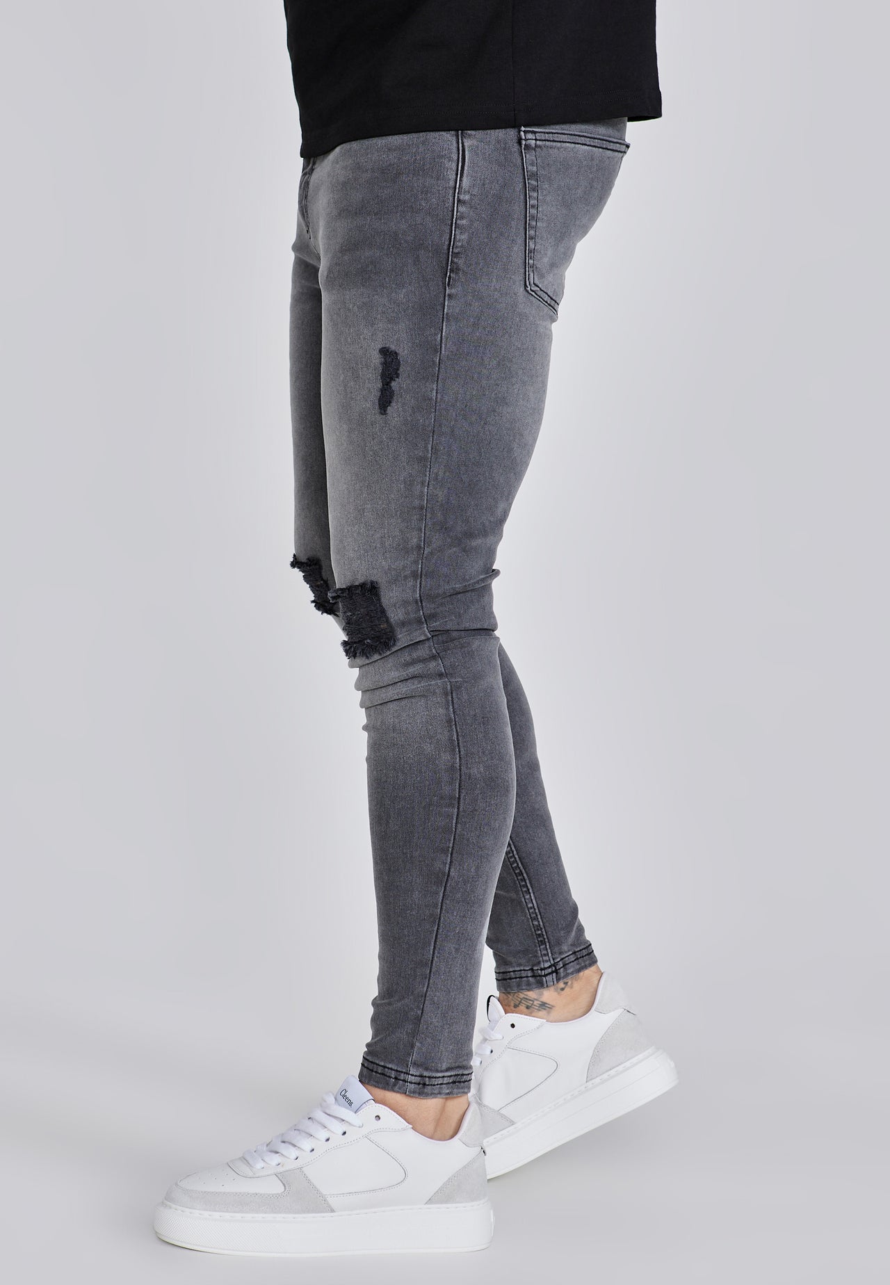 Grey Distressed Skinny Jeans (2)