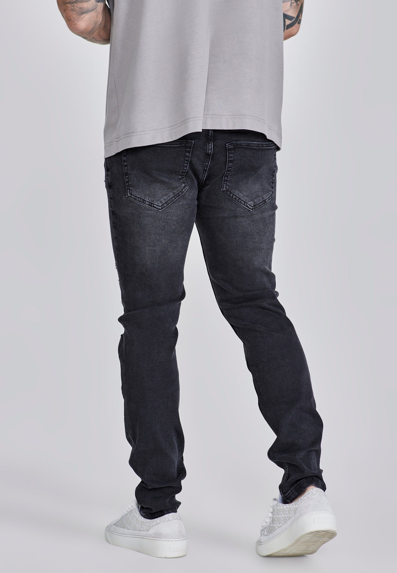 Black Distressed Slim Fit Jeans (2)