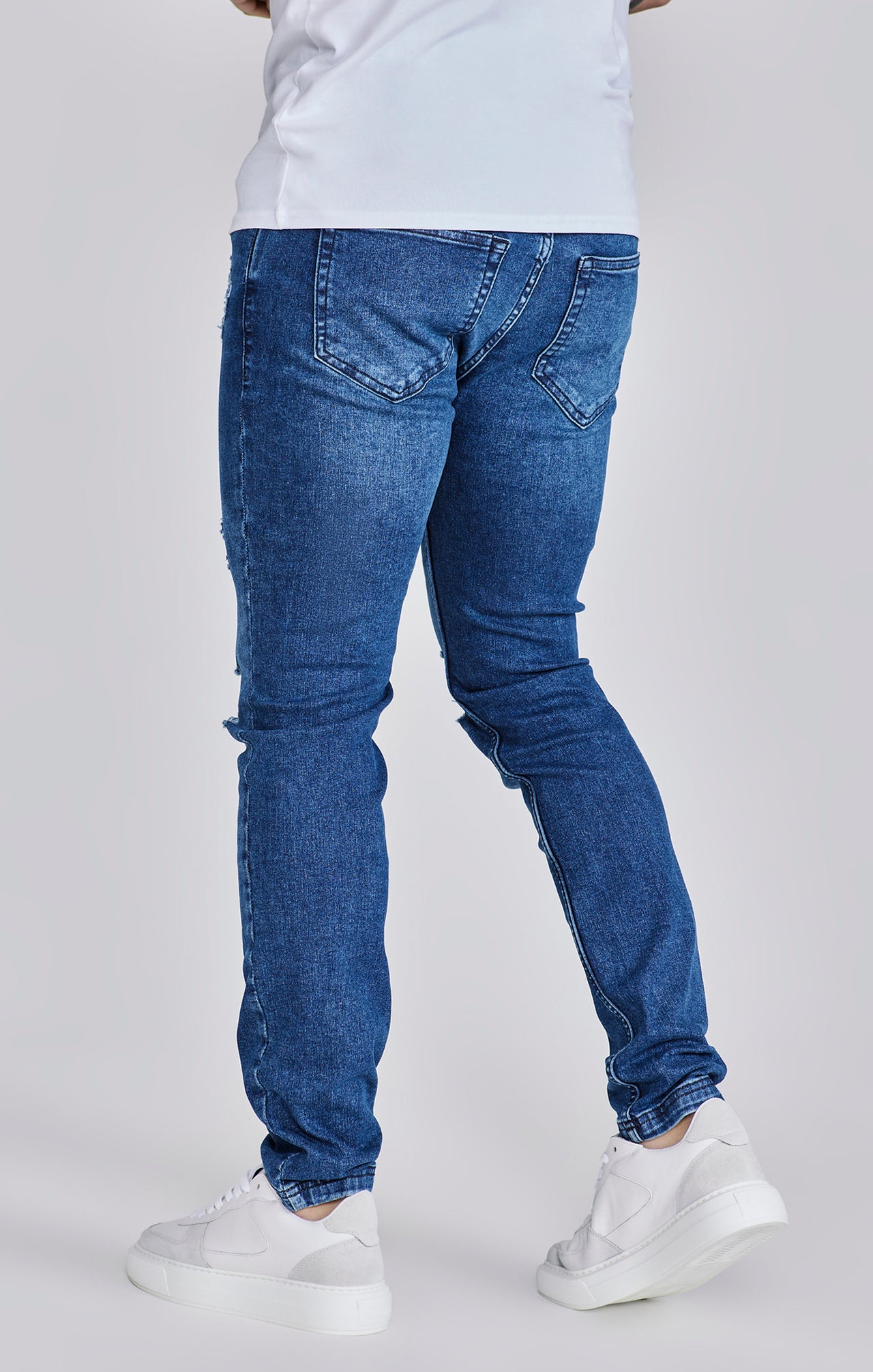 Blue Distressed Slim Fit Jeans (2)