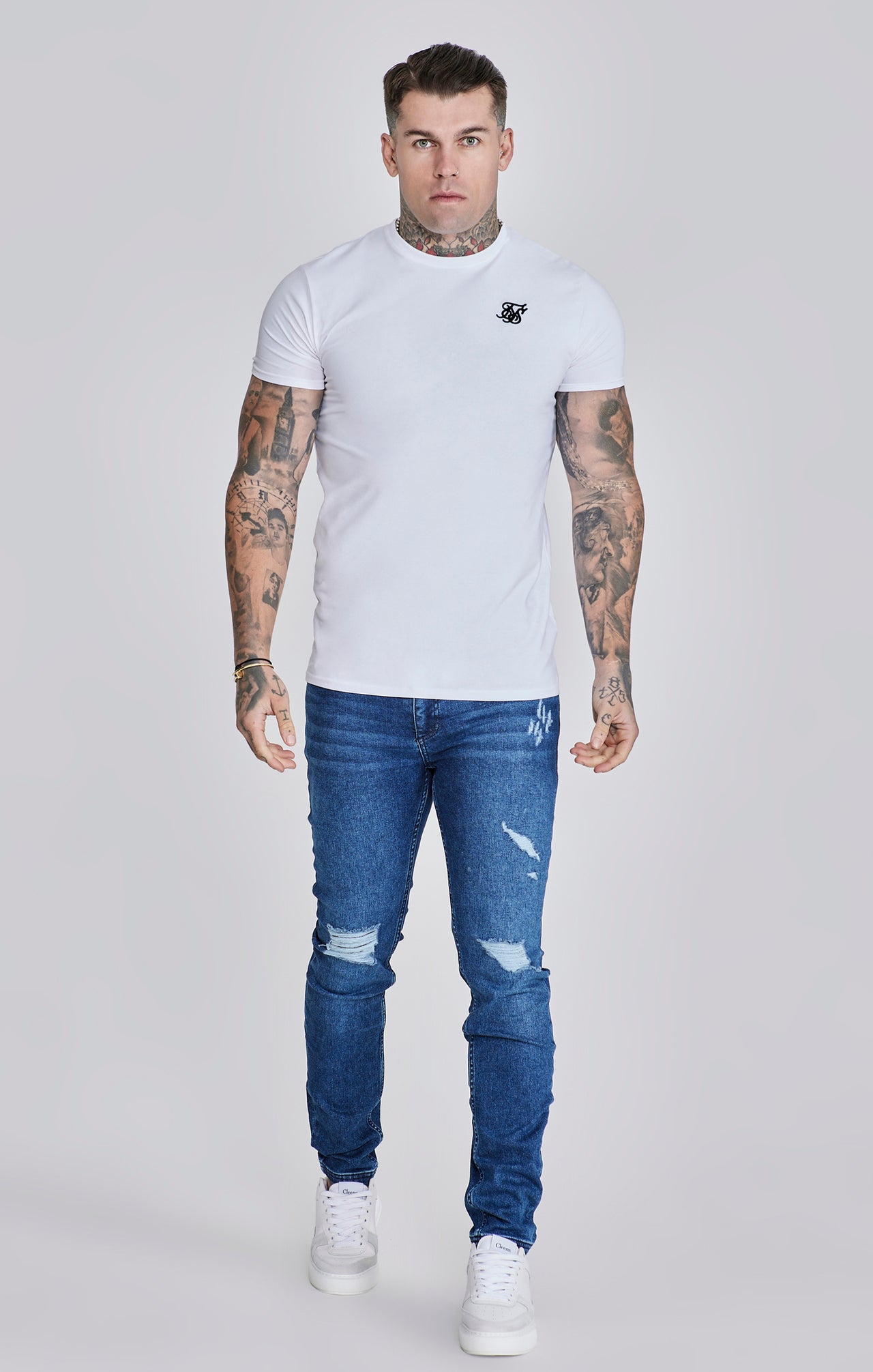 Blue Distressed Slim Fit Jeans (3)