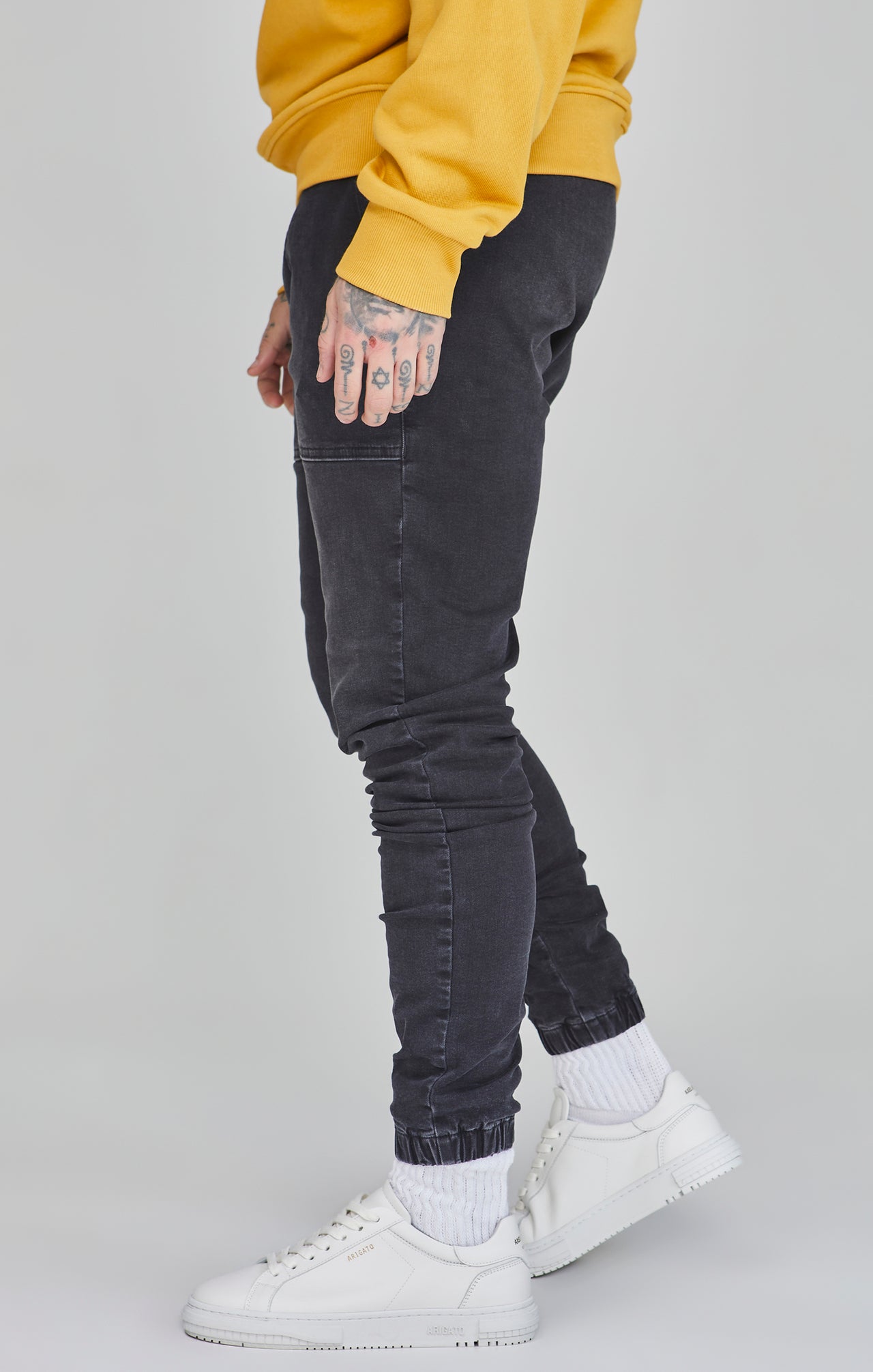 Black Denim Joggers (2)