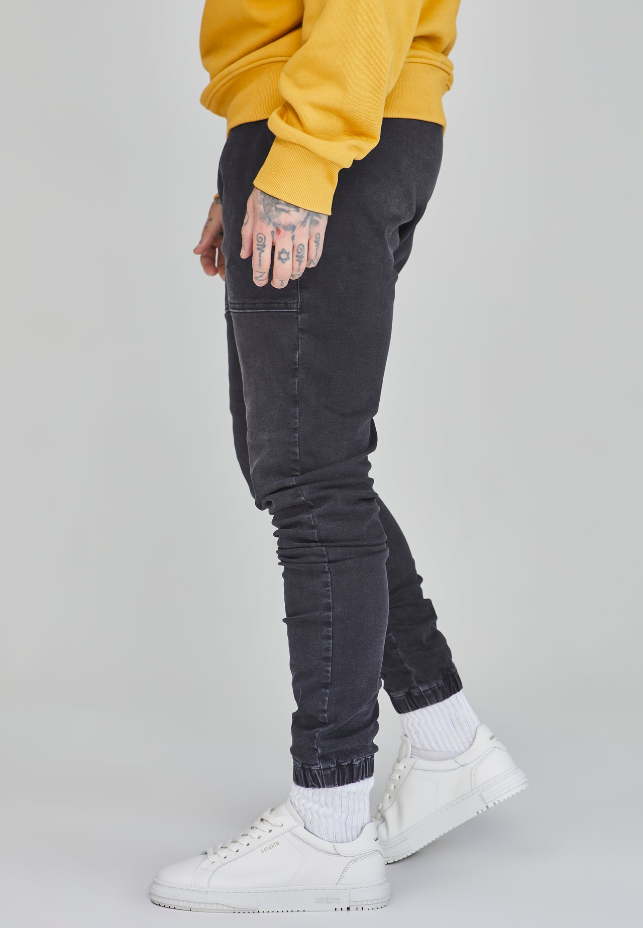 Black Denim Joggers (2)