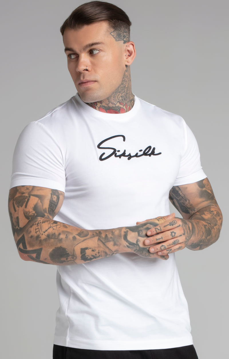 White Muscle Fit T-Shirt