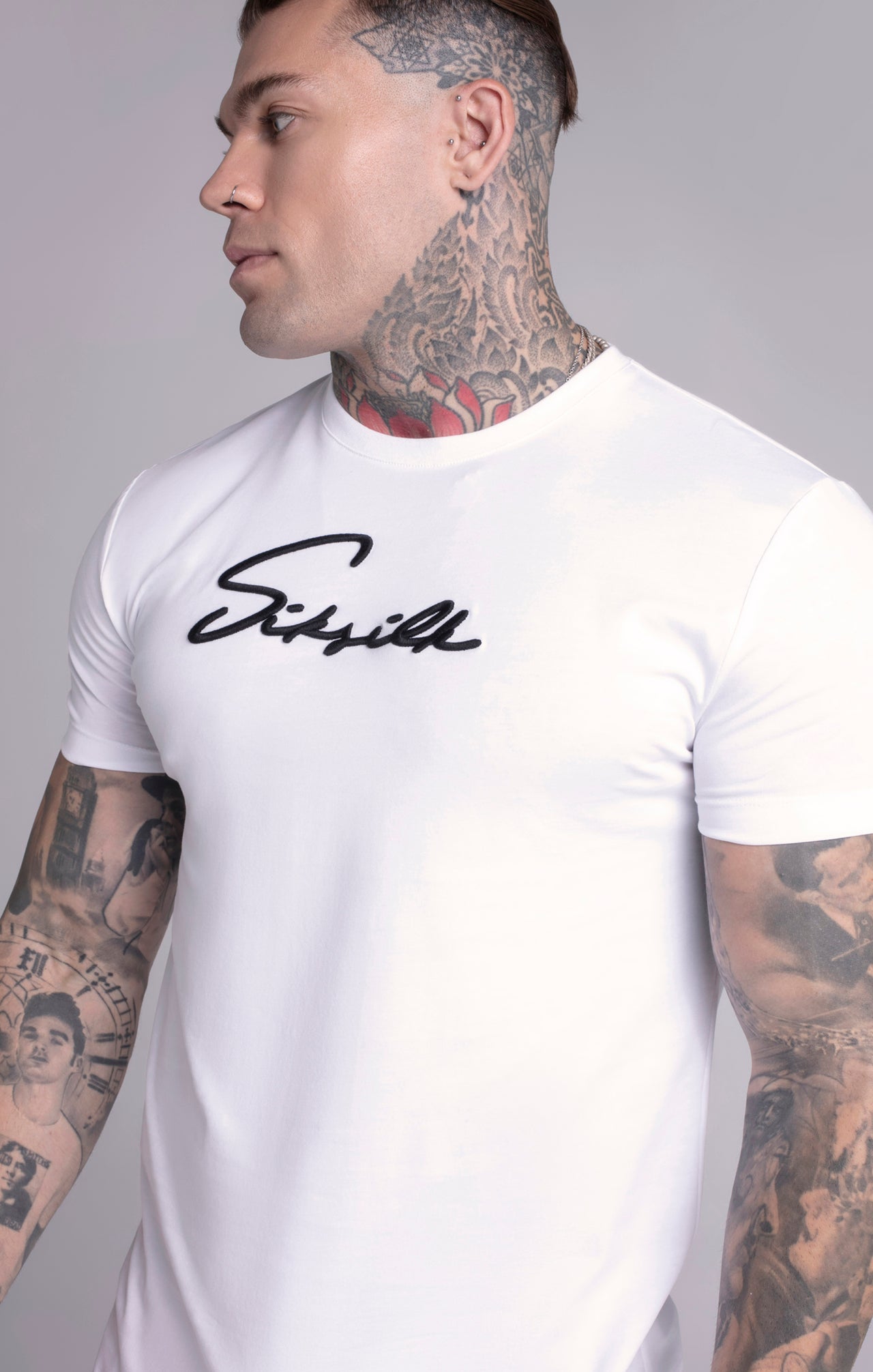 White Muscle Fit T-Shirt (2)