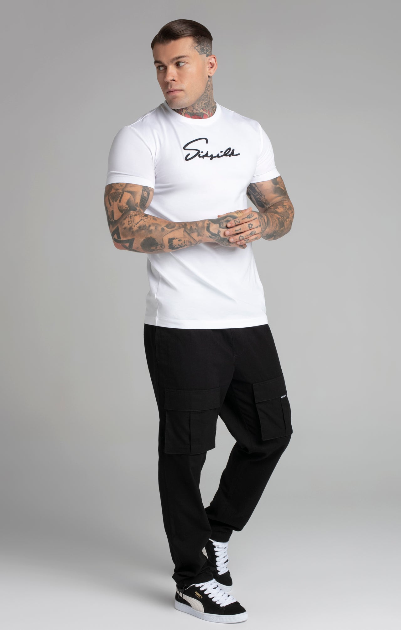 White Muscle Fit T-Shirt (3)