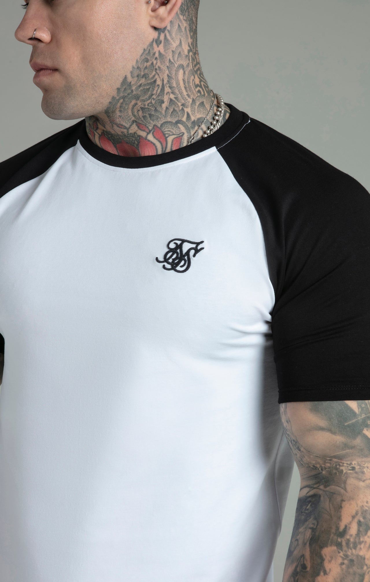 White Black Raglan T-Shirt (2)