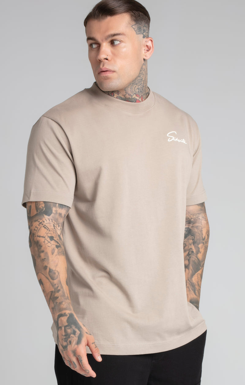 Beige Script T-Shirt