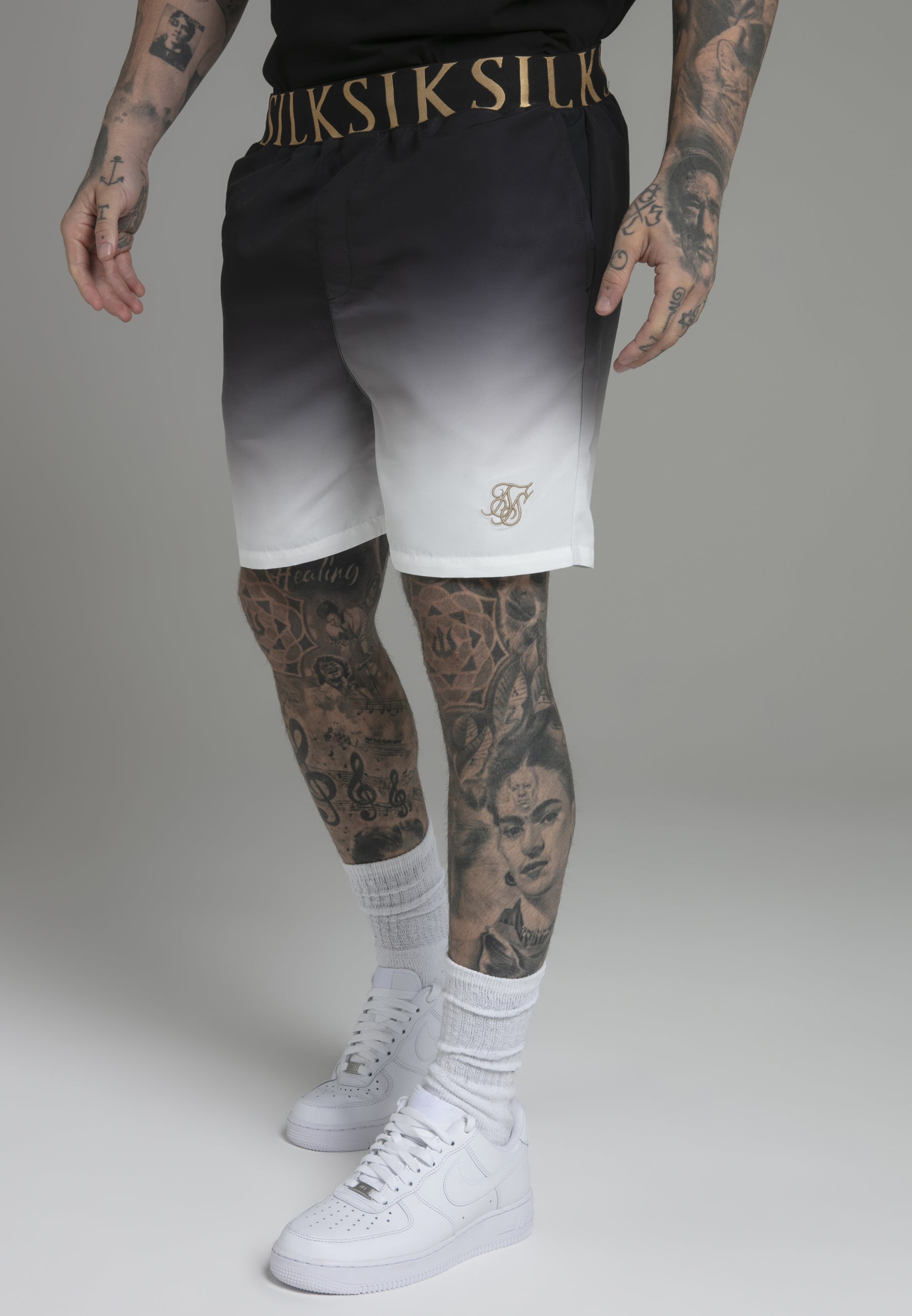 White Fade Swim Shorts