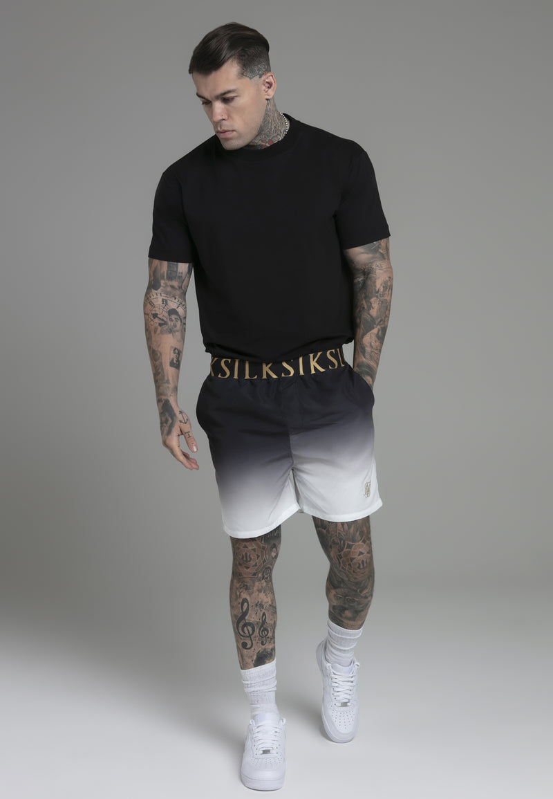 Black and White Fade Swim Shorts (1)