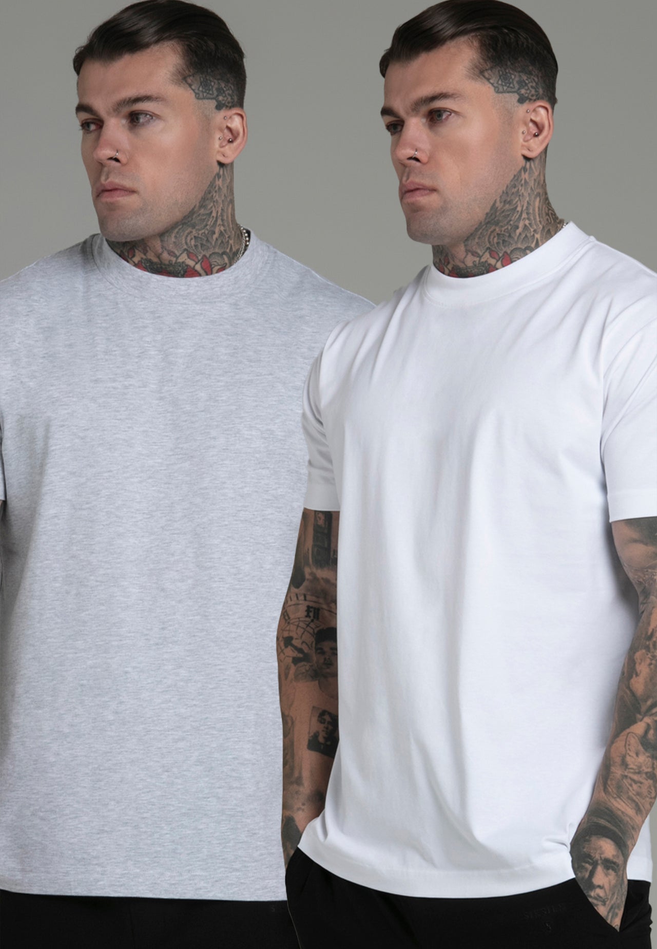 Grey White Pack of 2 T-Shirts