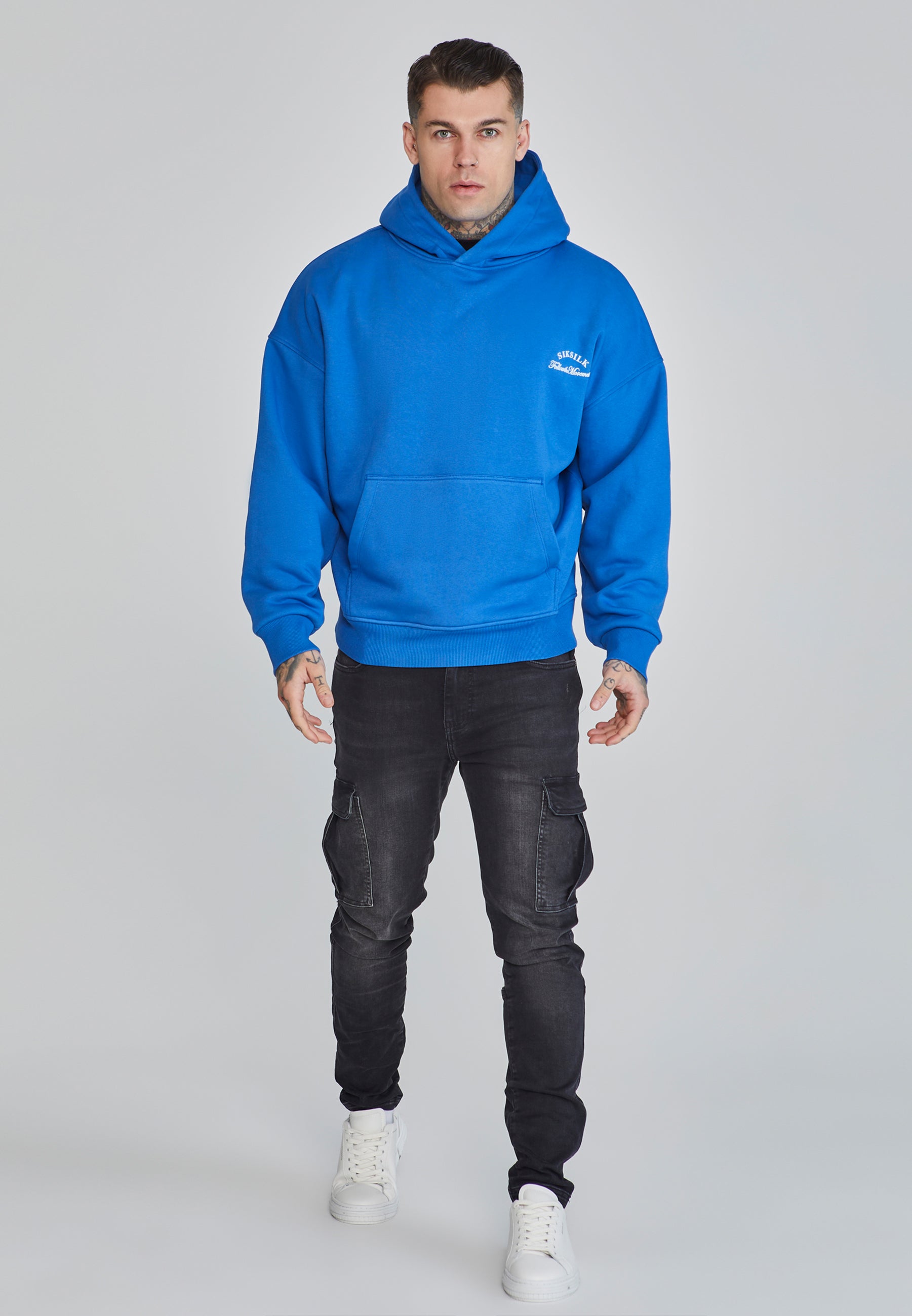 SikSilk Men's Blue Graphic Hoodie | SikSilk US