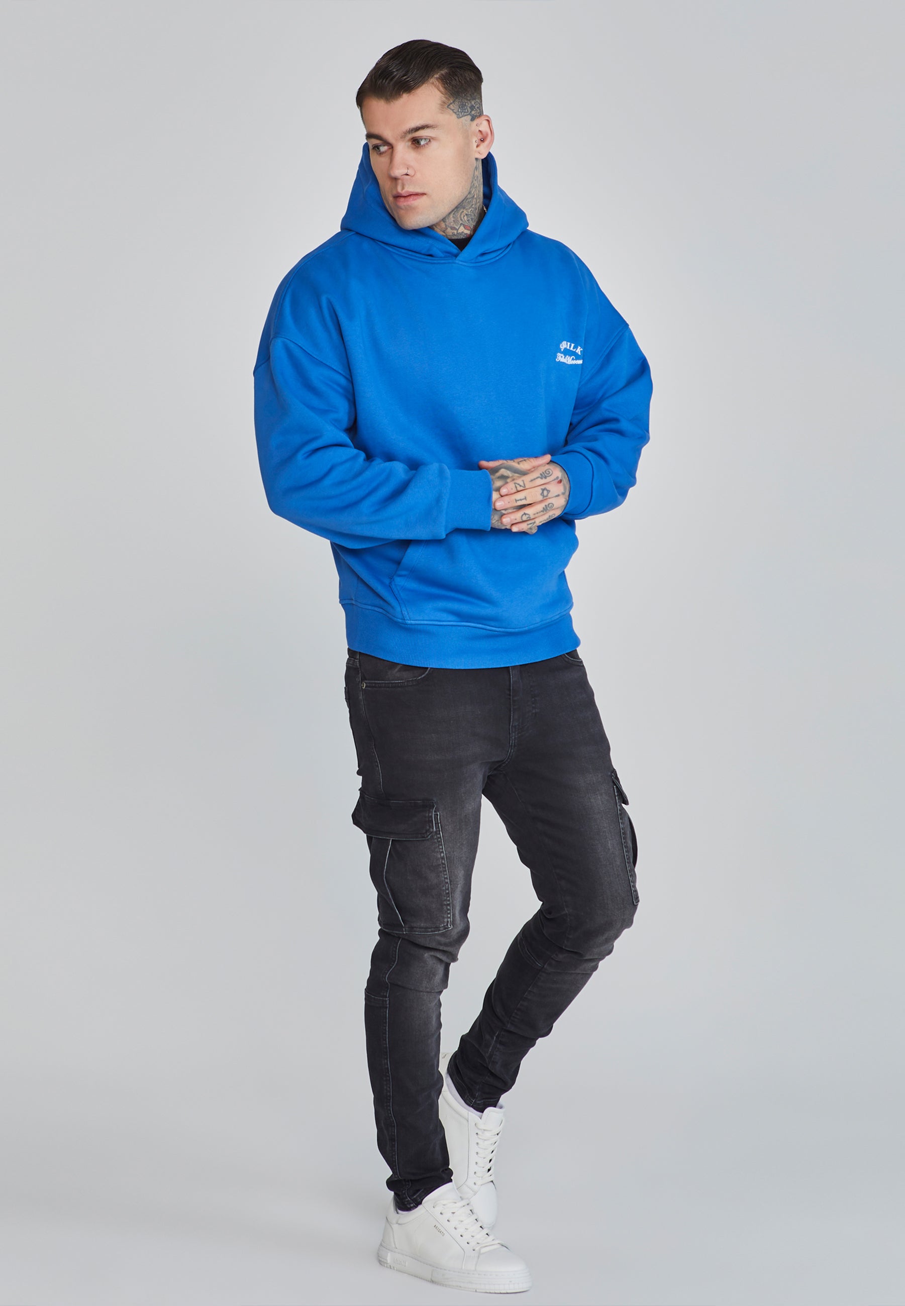 SikSilk Men's Blue Graphic Hoodie | SikSilk US