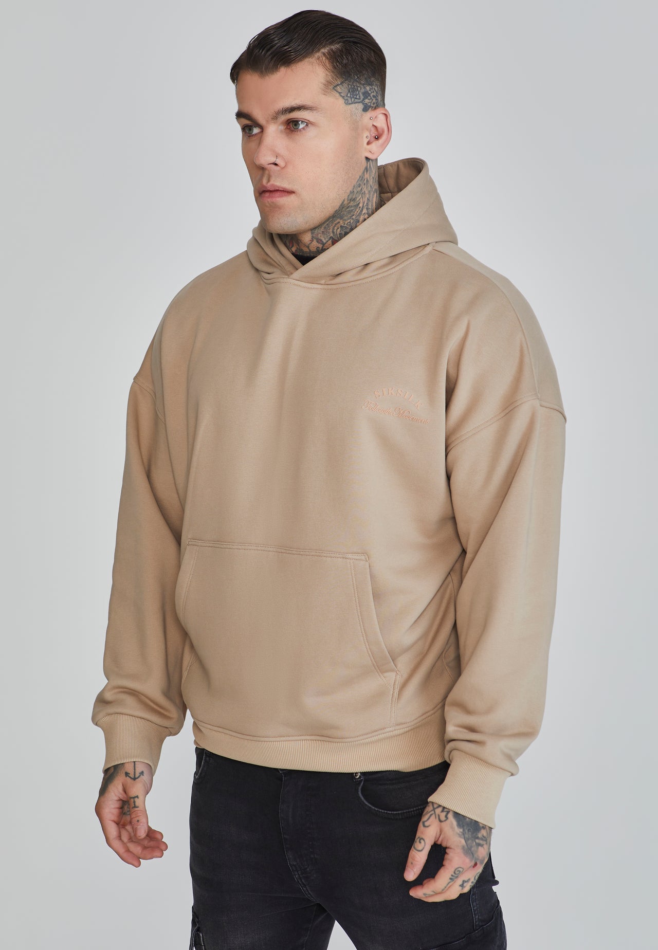 Beige Graphic Hoodie