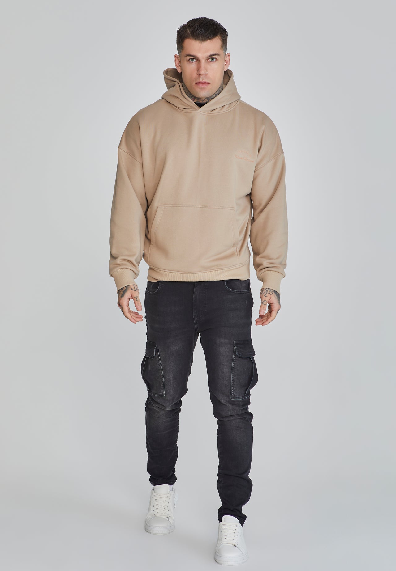 Beige Graphic Hoodie (1)