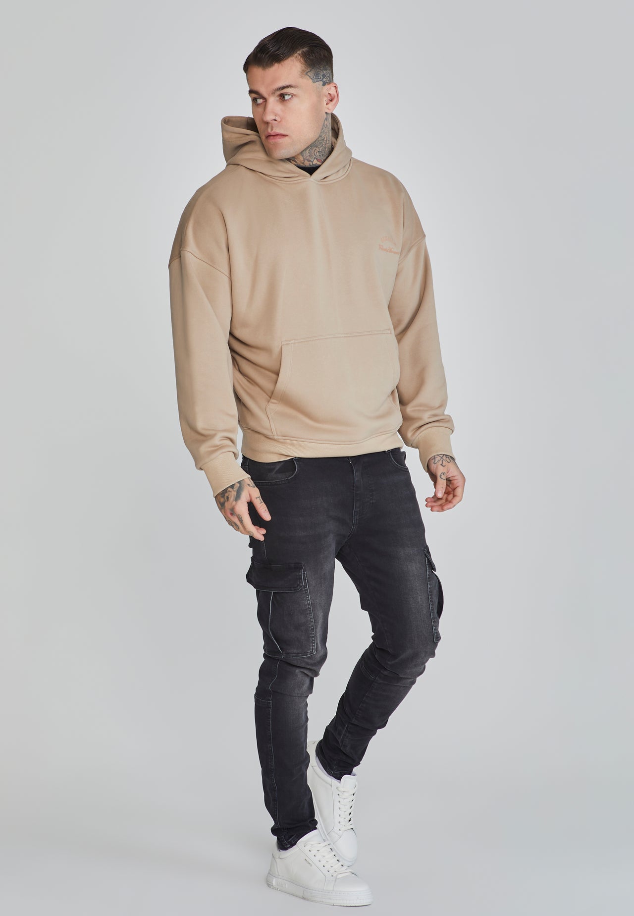 Beige Graphic Hoodie (3)