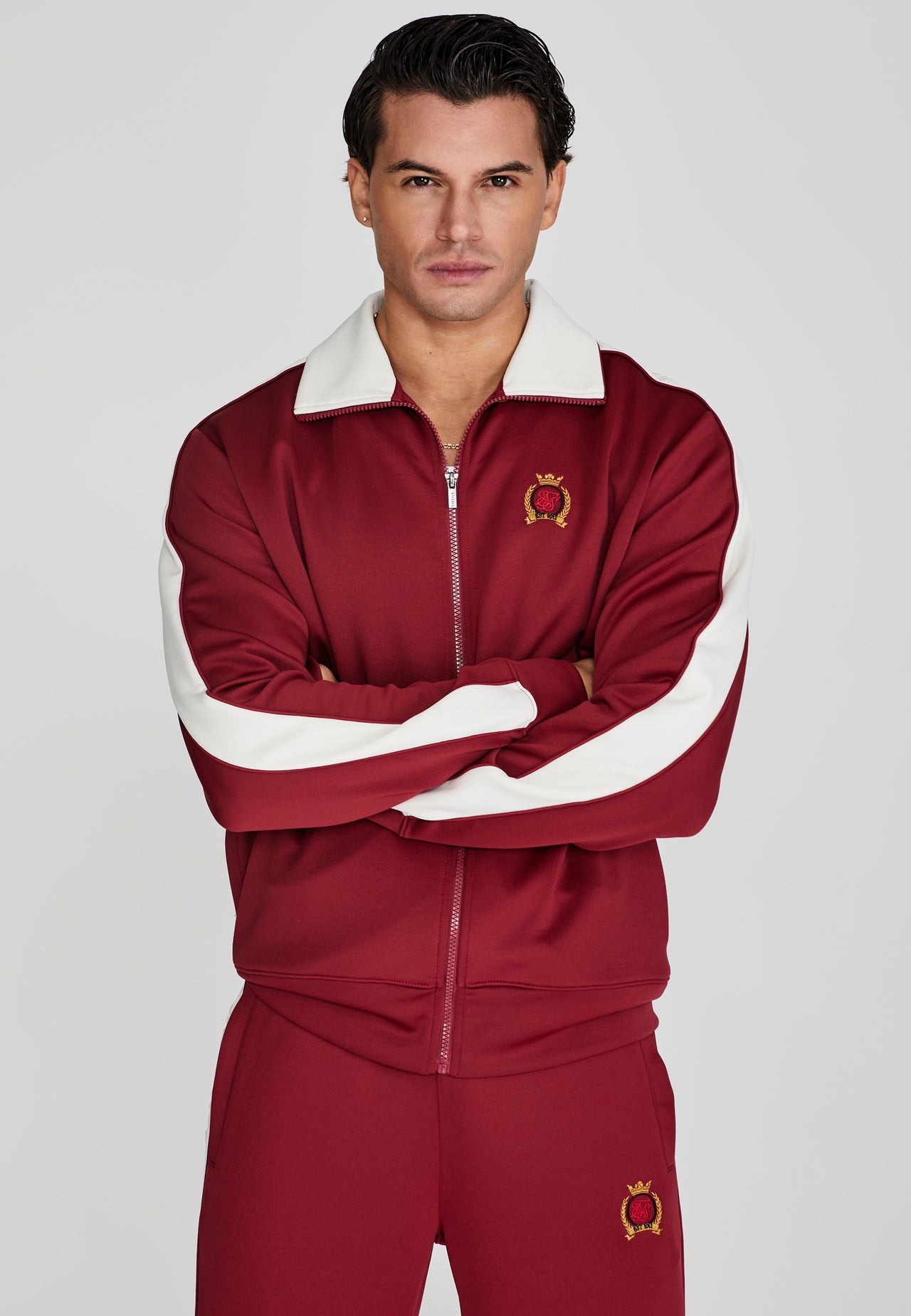 Burgundy Crest Track Top